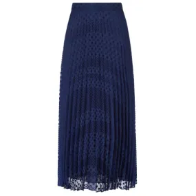 Pleated Spot Blue Skirt