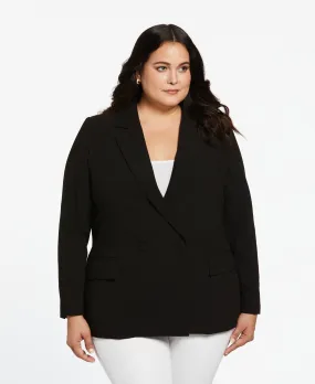 Plus Size Double Breasted Gabardine Blazer