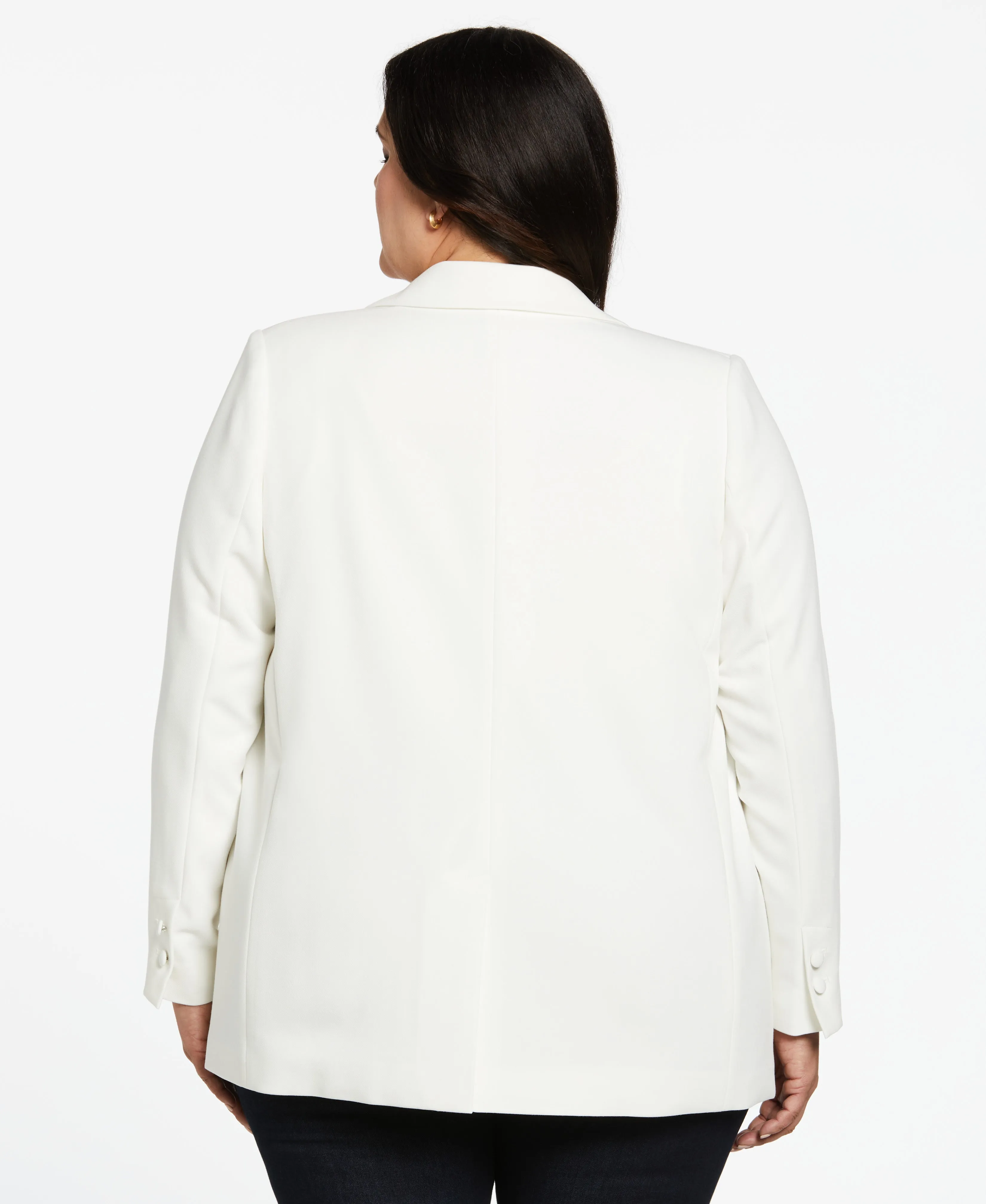 Plus Size Double Breasted Gabardine Blazer