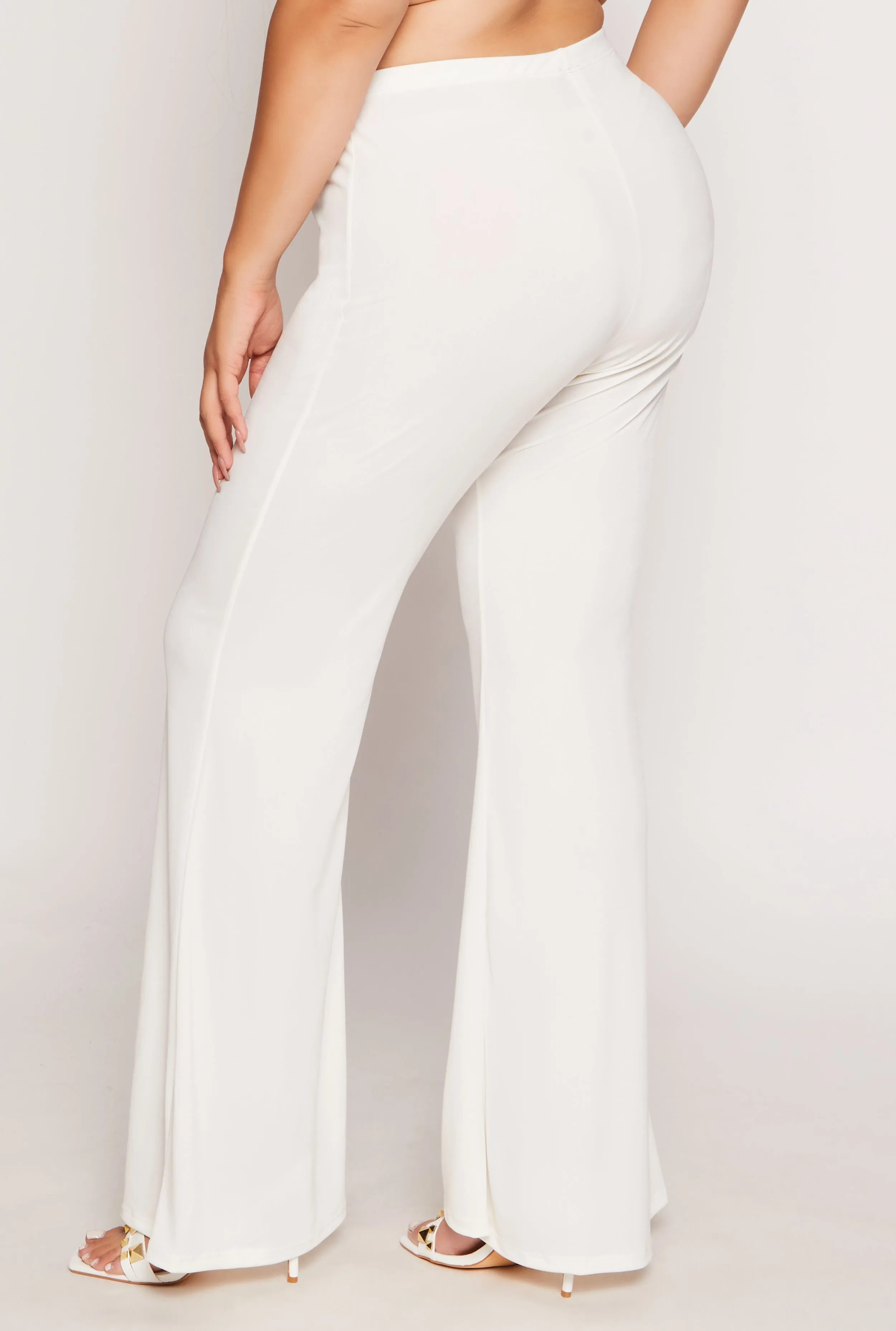 Plus Size High Waist Flare Pants