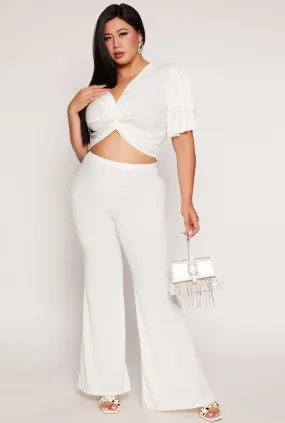 Plus Size High Waist Flare Pants