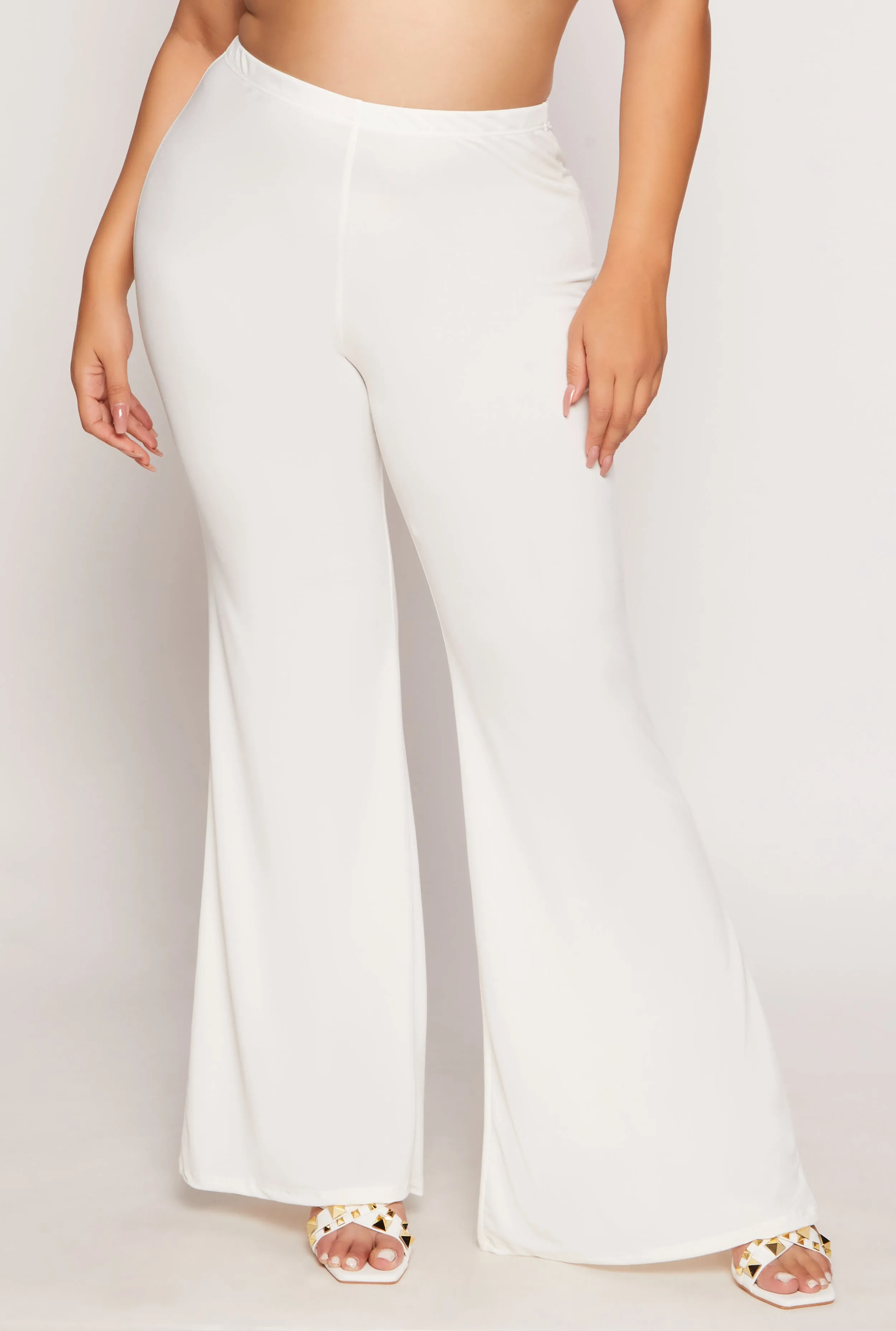 Plus Size High Waist Flare Pants