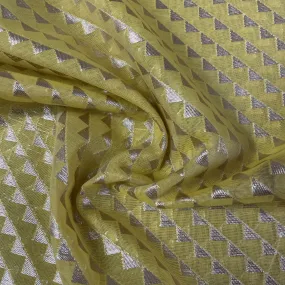 Premium Cotton Katwar Patola Yellow Geometrical Jacquard Fabric