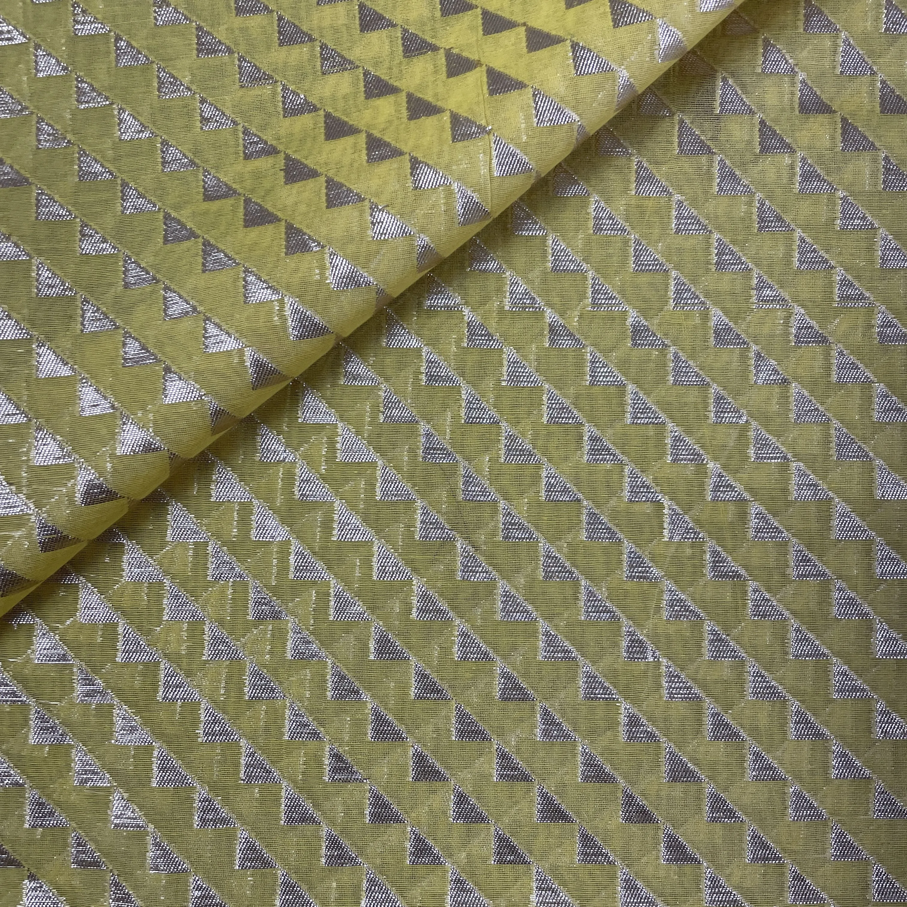 Premium Cotton Katwar Patola Yellow Geometrical Jacquard Fabric