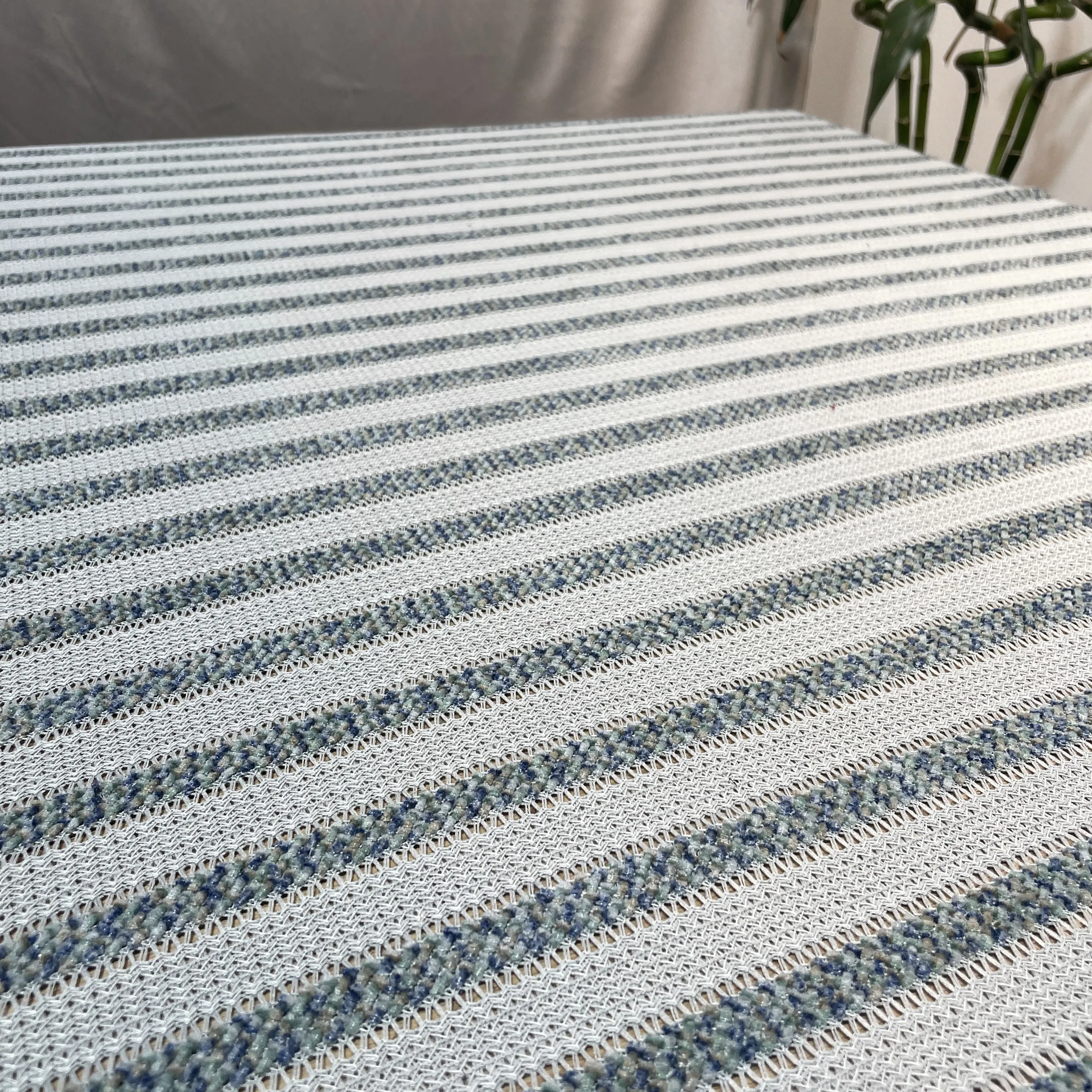 Premium Grey Stripes Crochet Fabric