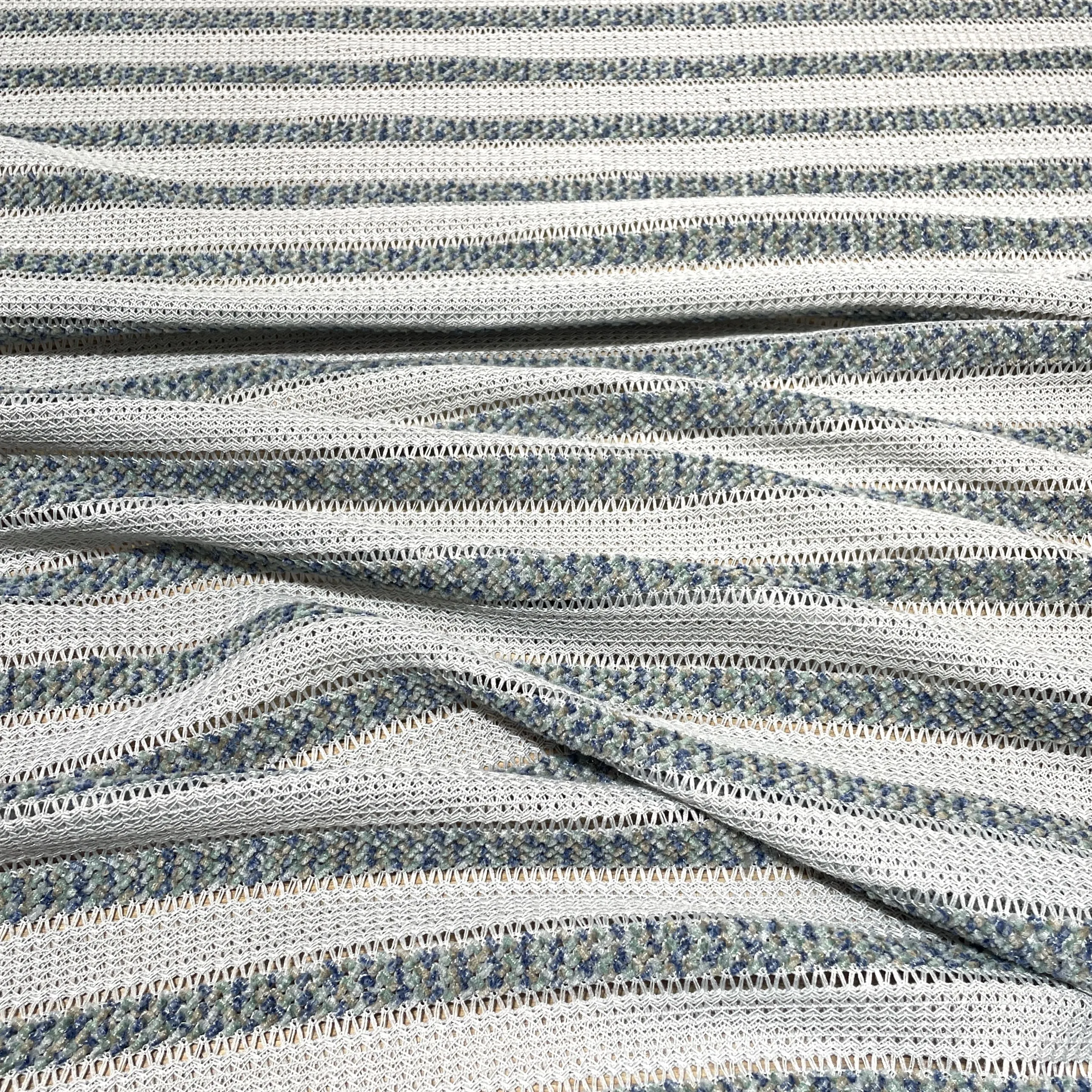 Premium Grey Stripes Crochet Fabric