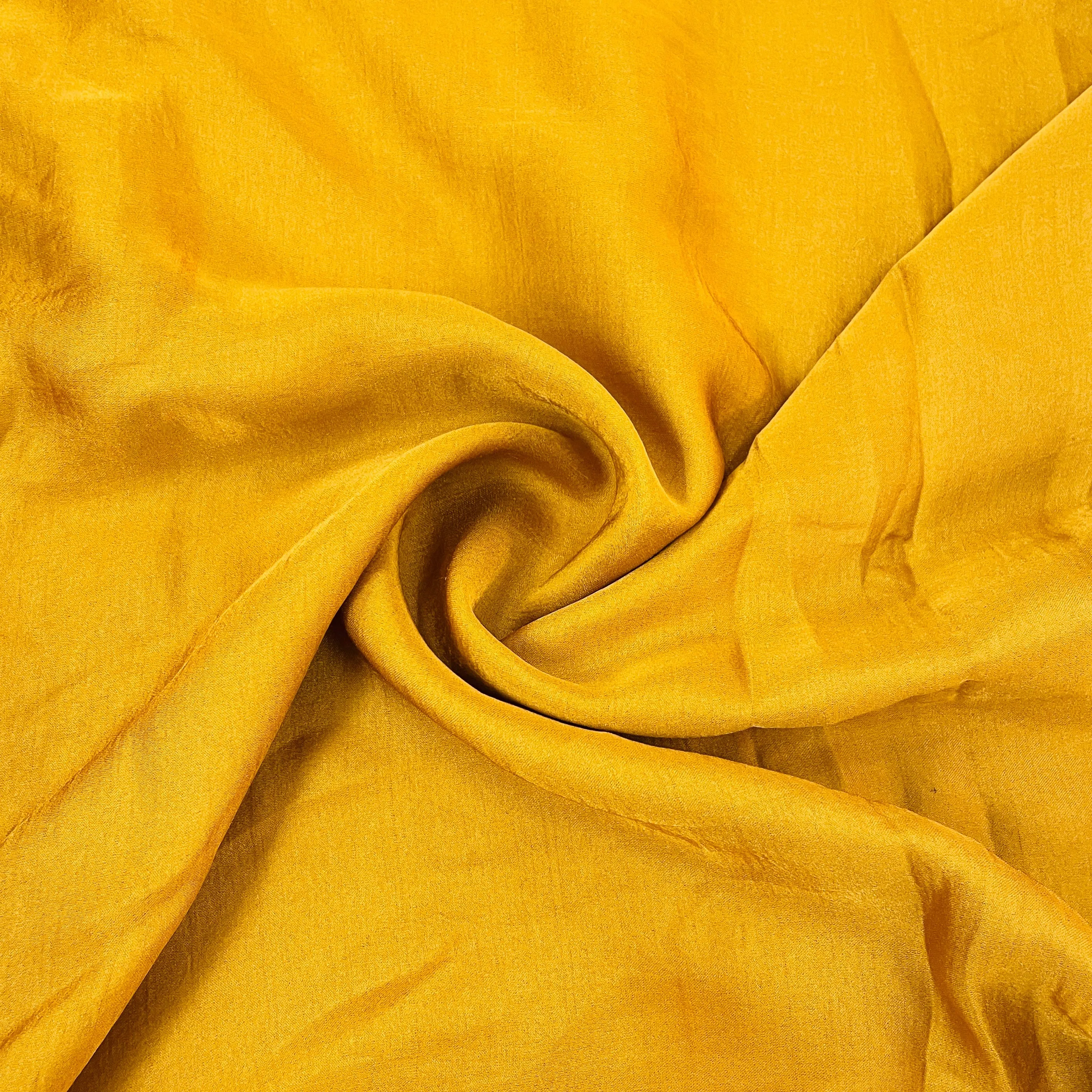 Premium Mustard Yellow Solid Bemberg Silk Fabric