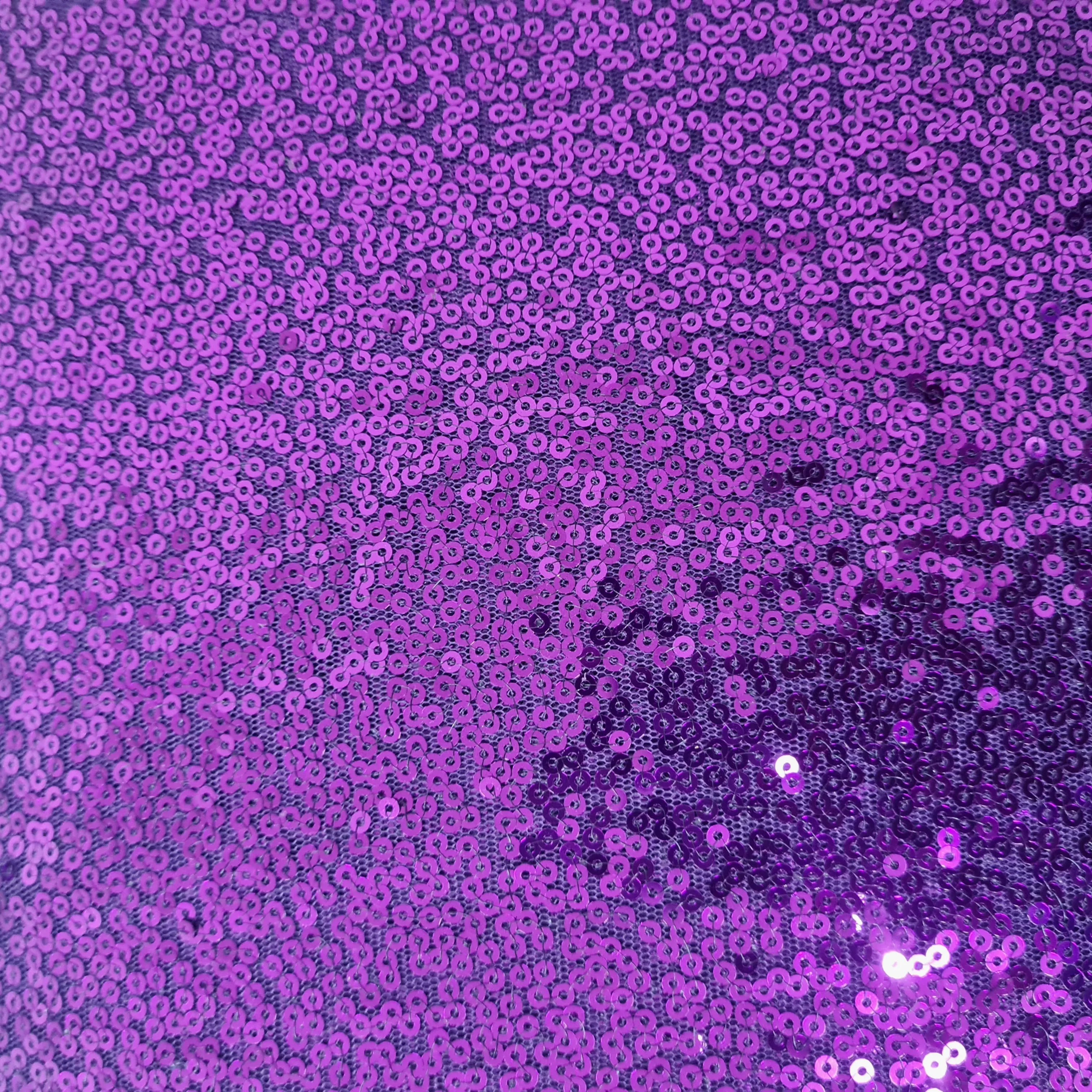 Premium Purple Sequins Embroidery Power Net Fabric