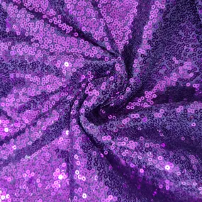 Premium Purple Sequins Embroidery Power Net Fabric