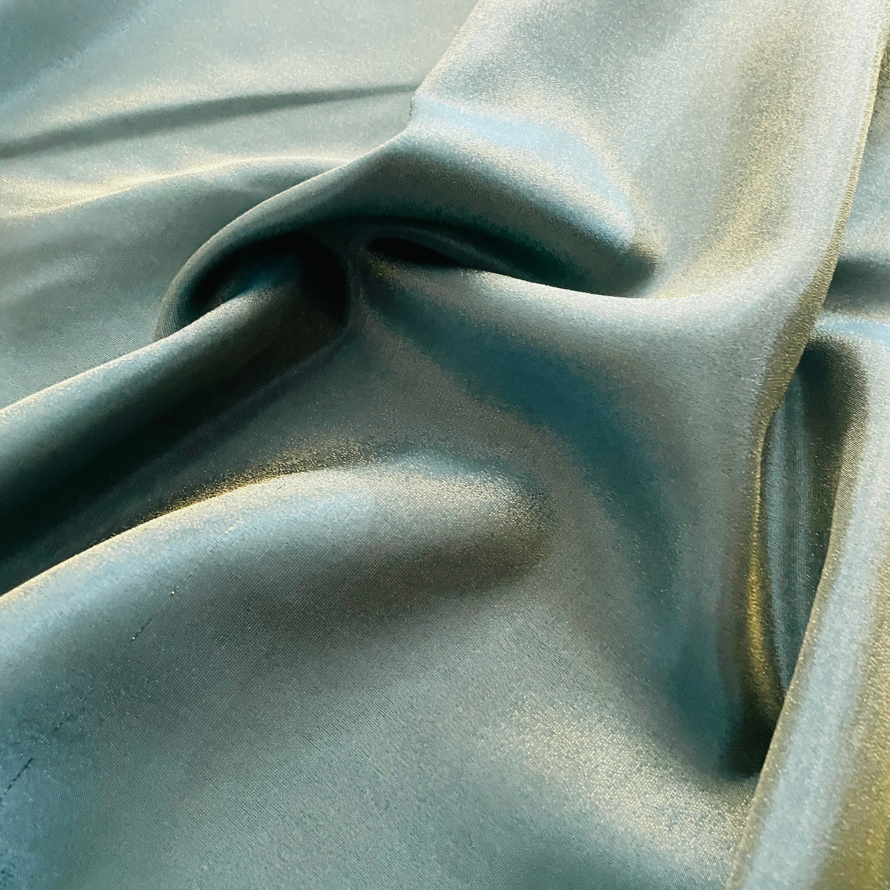 Premium Teal Blue Solid Viscose Tissue Fabric