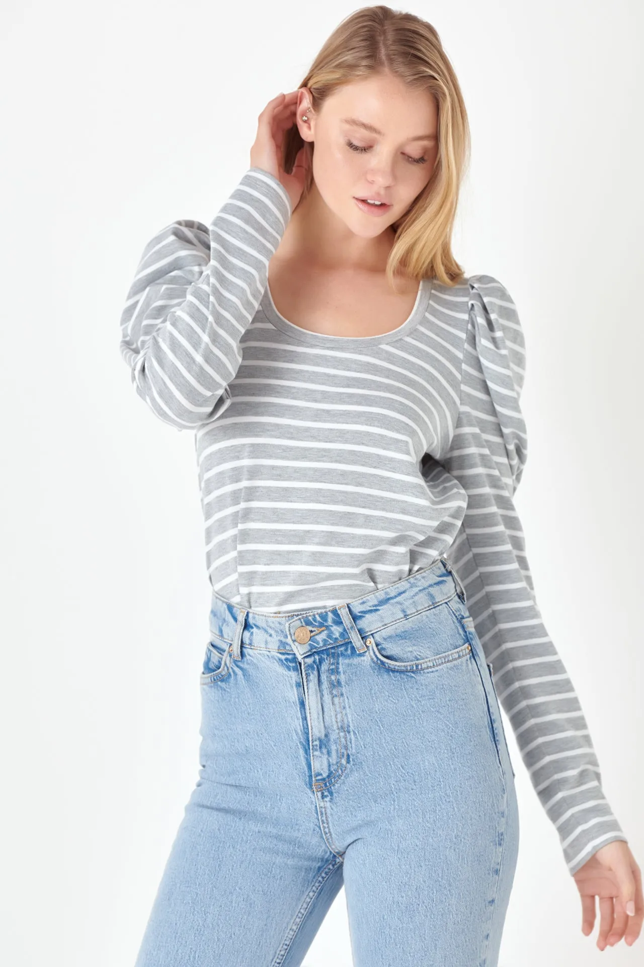 Puff Sleeve Knit Top