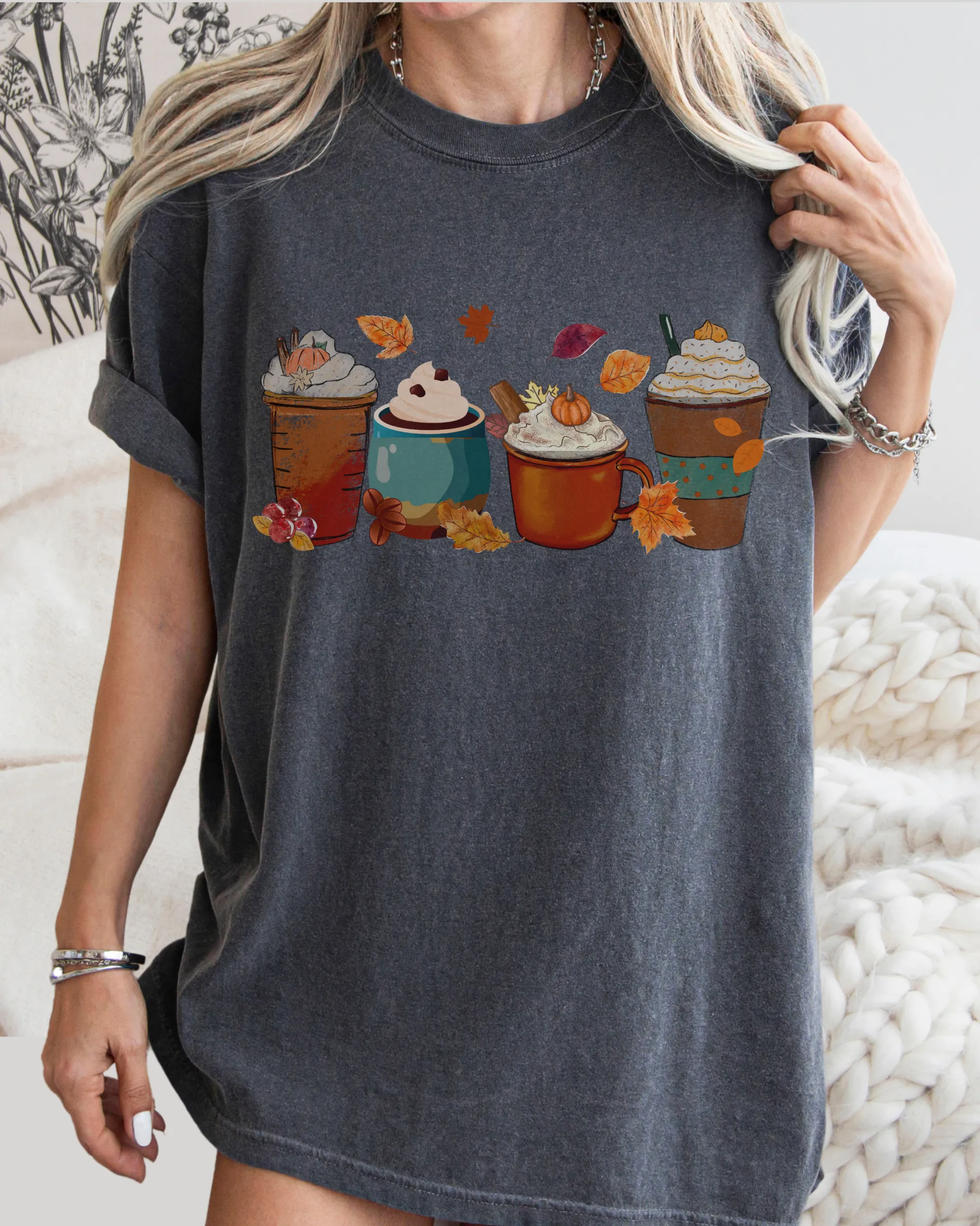 Pumpkin Spice Coffee Halloween or Fall Comfort Colors® Halloween T-Shirt, Women's  T-Shirt