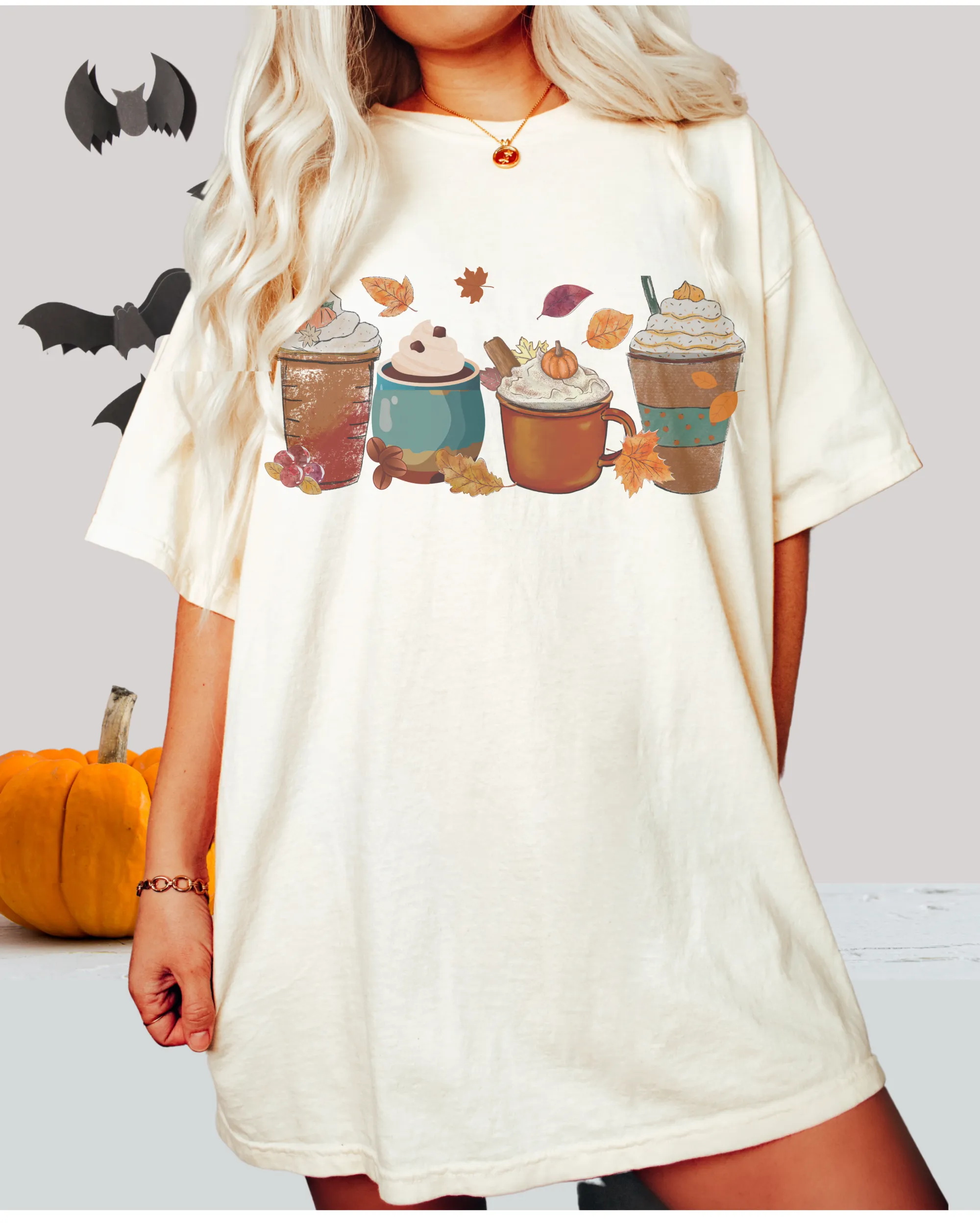 Pumpkin Spice Coffee Halloween or Fall Comfort Colors® Halloween T-Shirt, Women's  T-Shirt