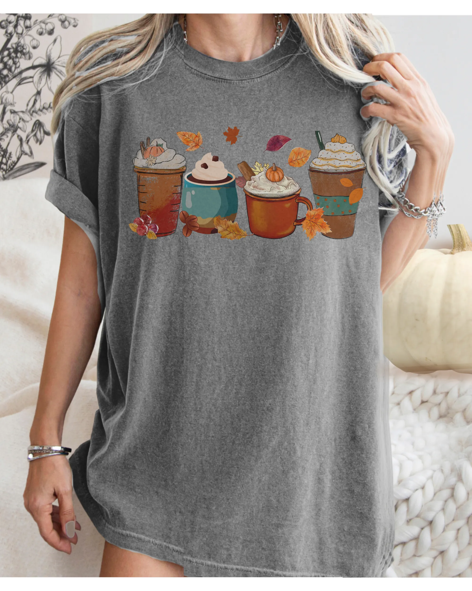 Pumpkin Spice Coffee Halloween or Fall Comfort Colors® Halloween T-Shirt, Women's  T-Shirt