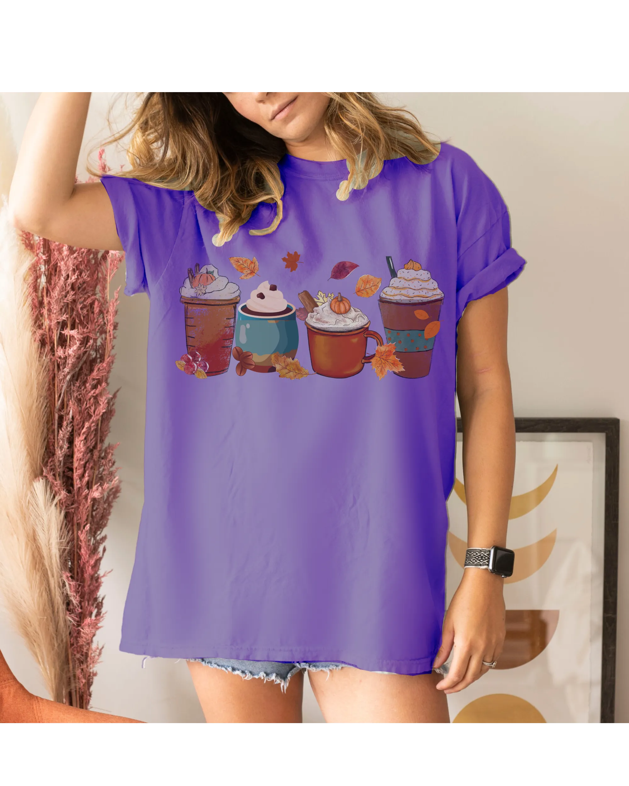 Pumpkin Spice Coffee Halloween or Fall Comfort Colors® Halloween T-Shirt, Women's  T-Shirt