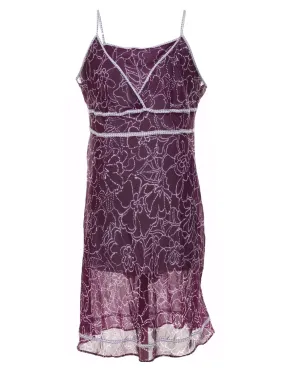 Purple & Pale Pink Floral Slip Dress - M