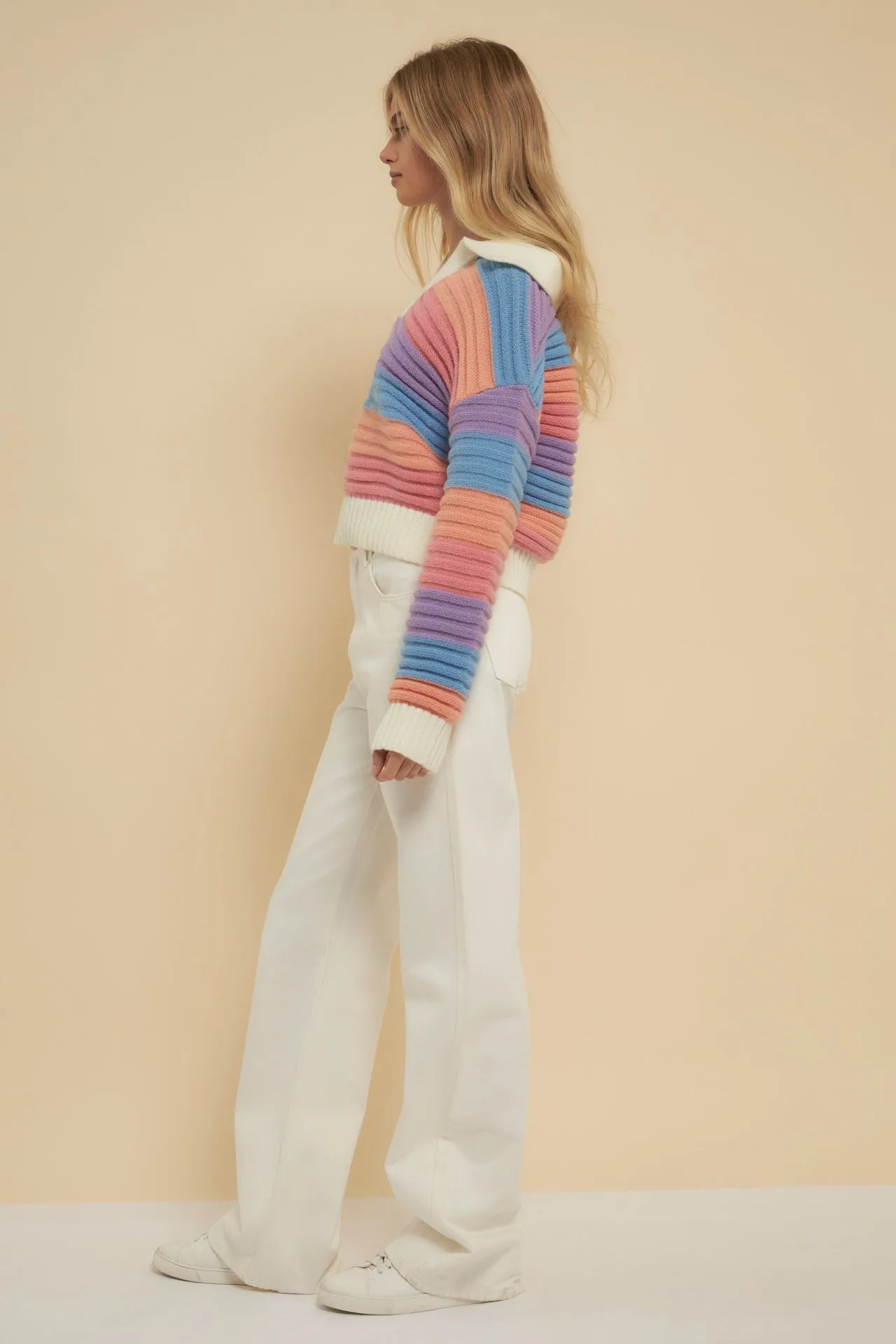 Rainbow Striped Knit Top