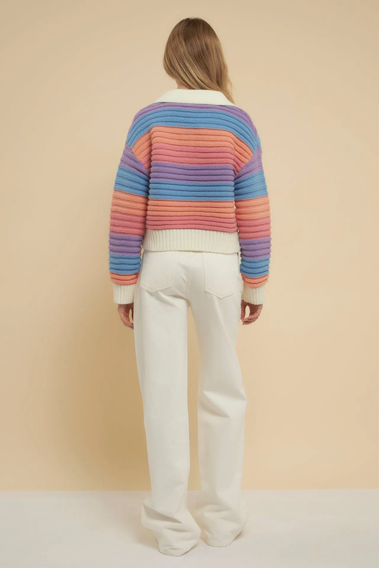 Rainbow Striped Knit Top