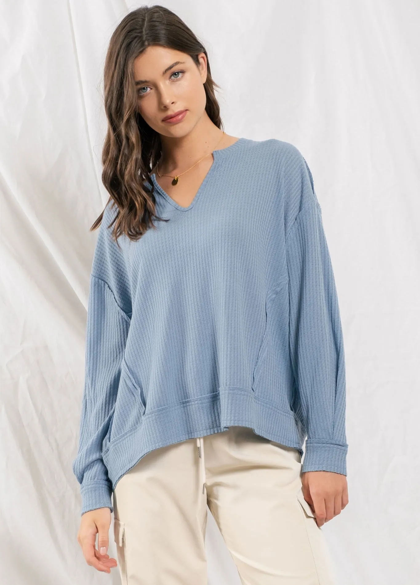 Raw Edge Knit Top