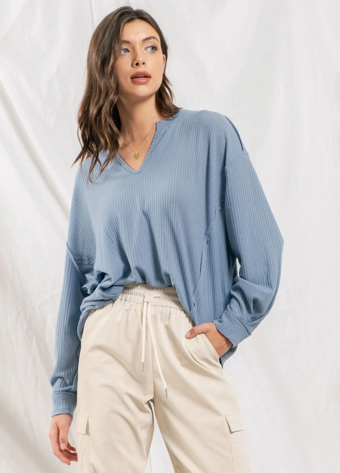 Raw Edge Knit Top