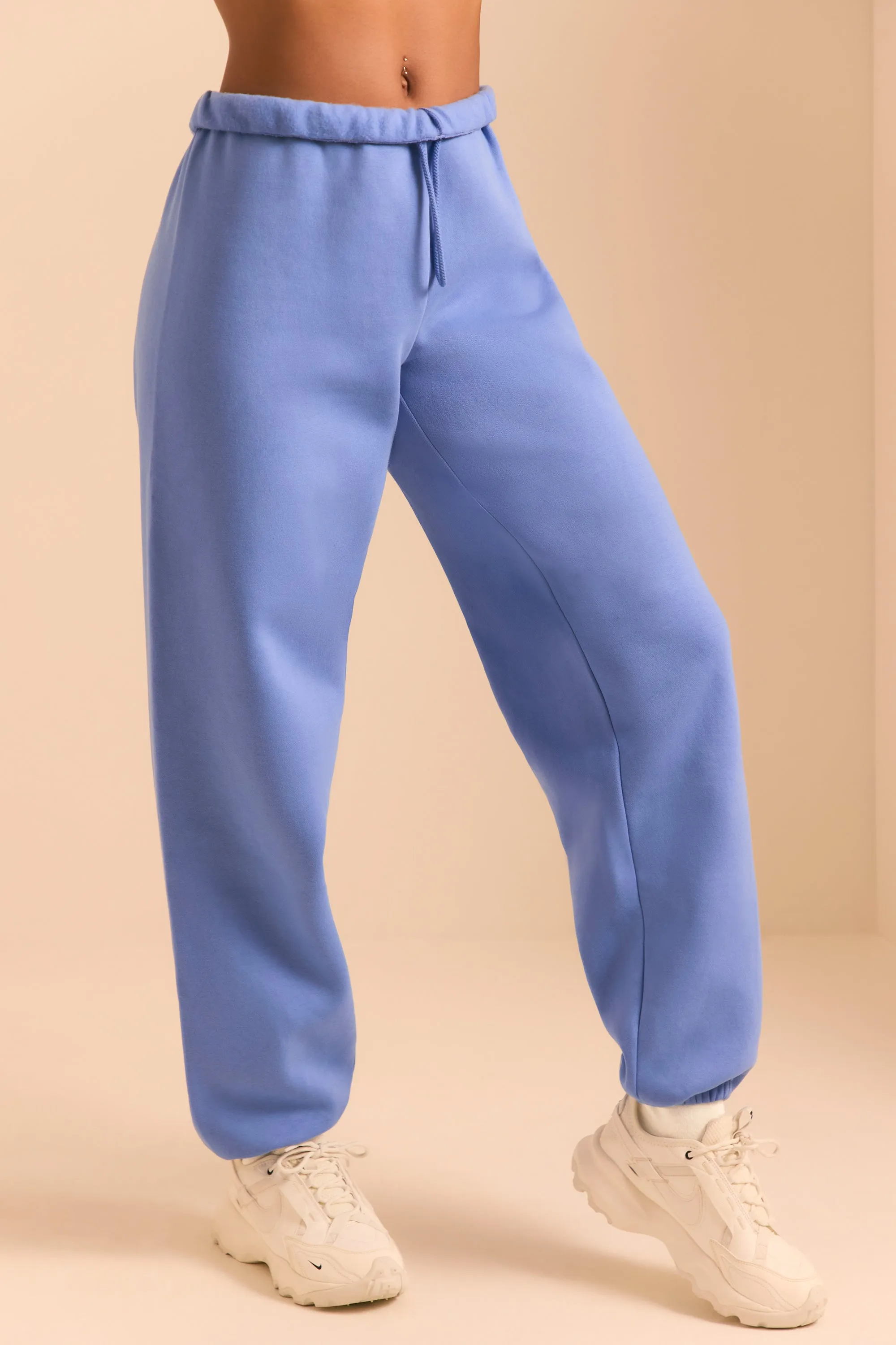 Relaxed Fit Joggers in Cerulean Blue