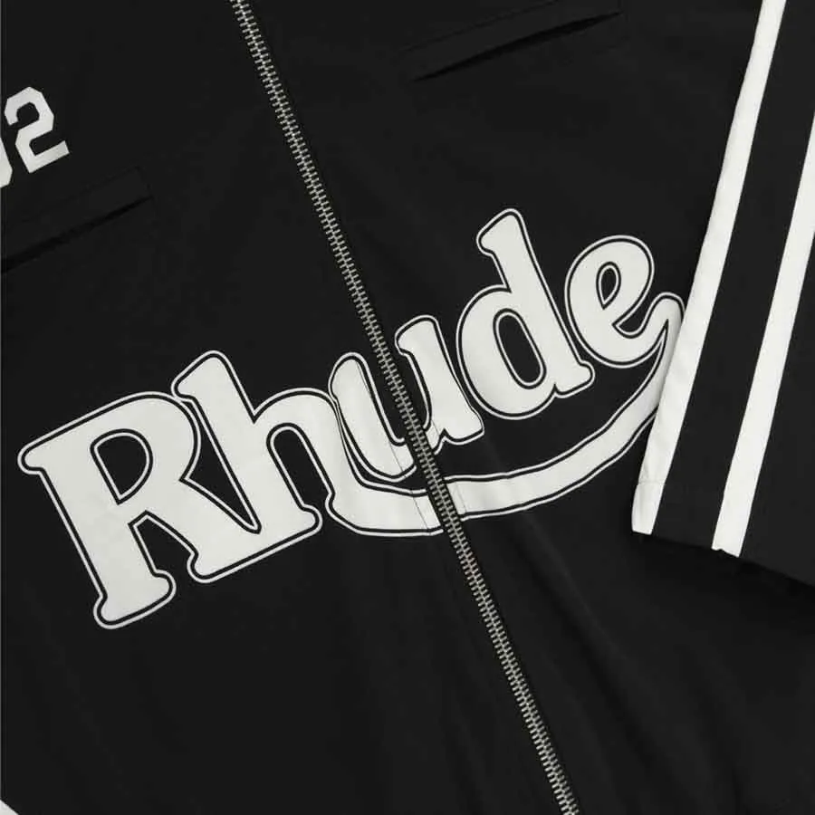 Rhude Ski Track Jacket in Black/White