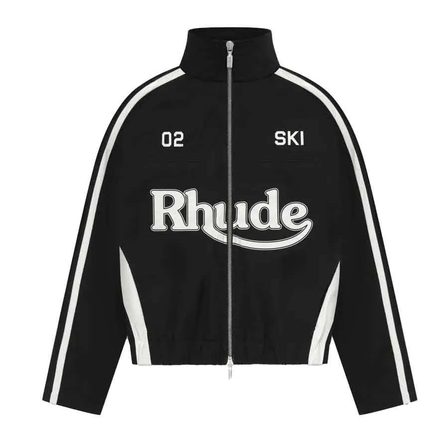 Rhude Ski Track Jacket in Black/White