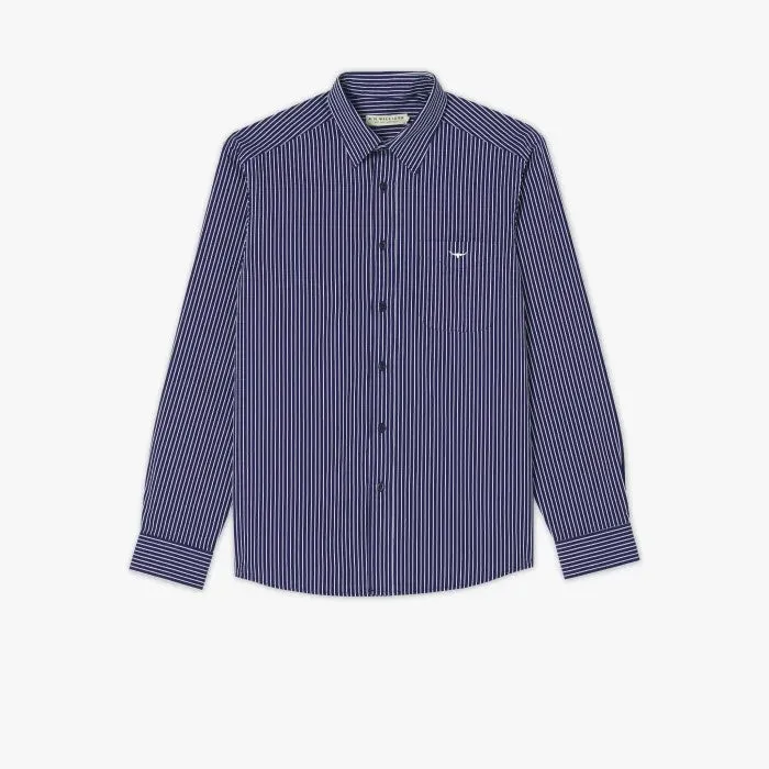 R.M.Williams - Collins Shirt - Stripe - Navy/White