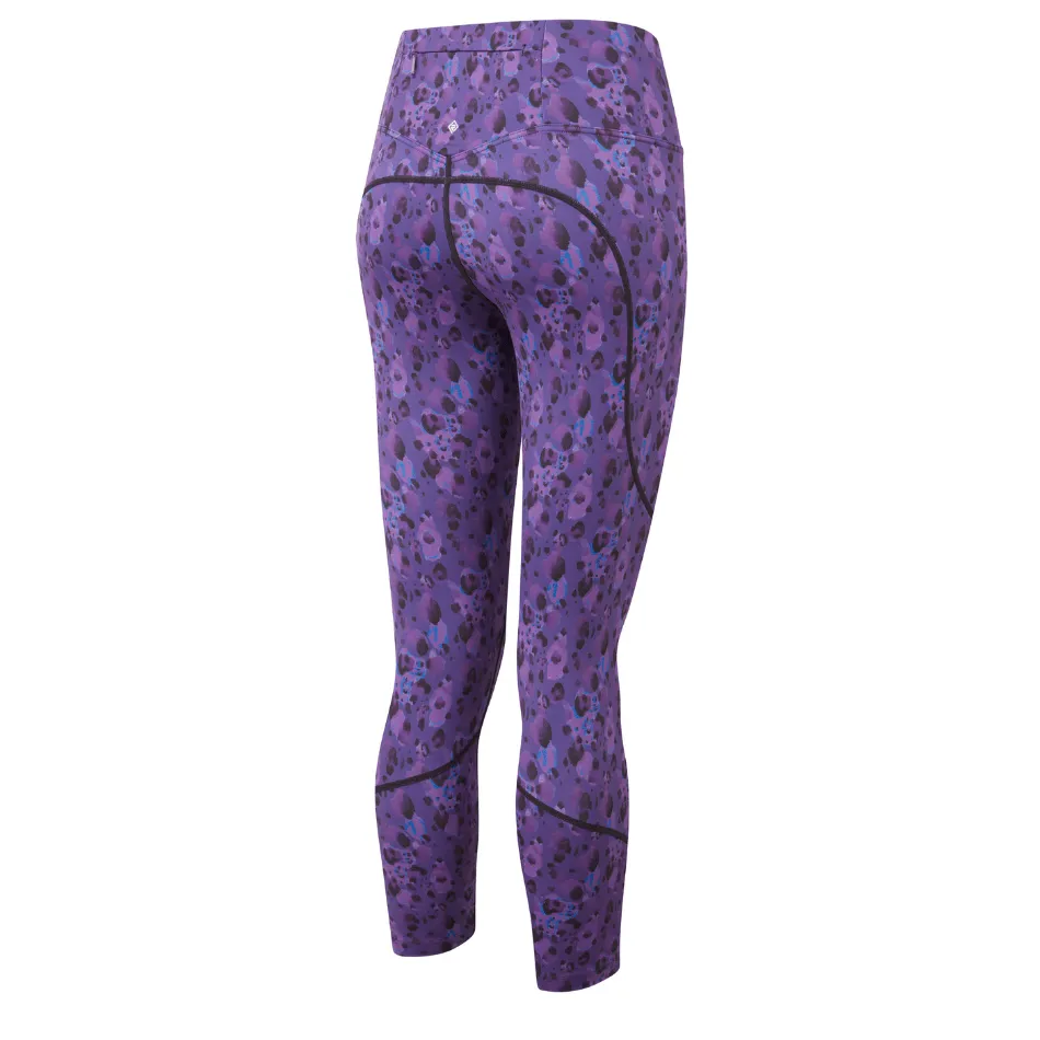 Ronhill Women's Tech Crop Tight in Purple Leopard AW24