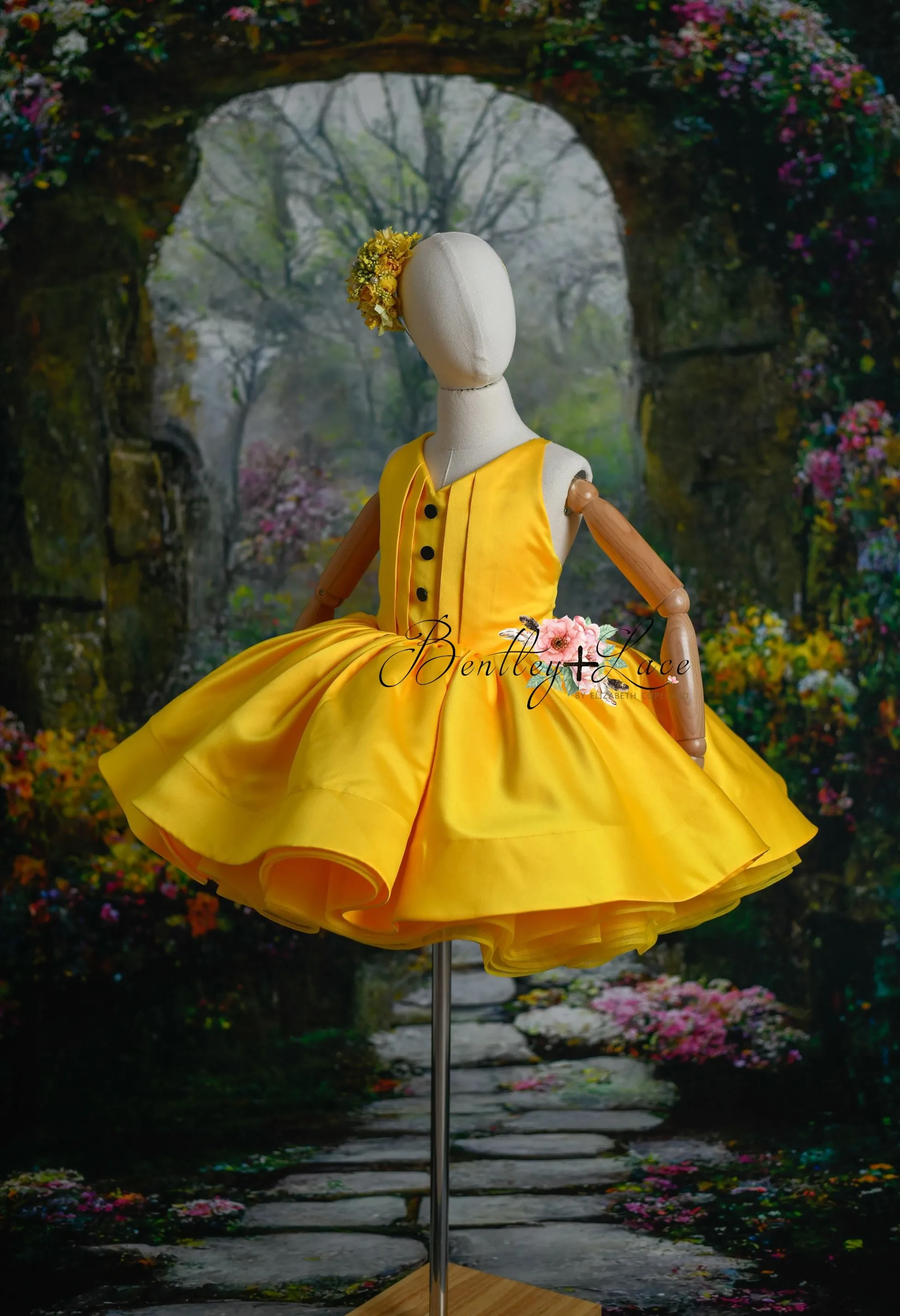 RTS RETIRED live sale "April Showers" -   pleated bodice/ buttons - jacket is not included ( 8 Year - Petite 10 Year)