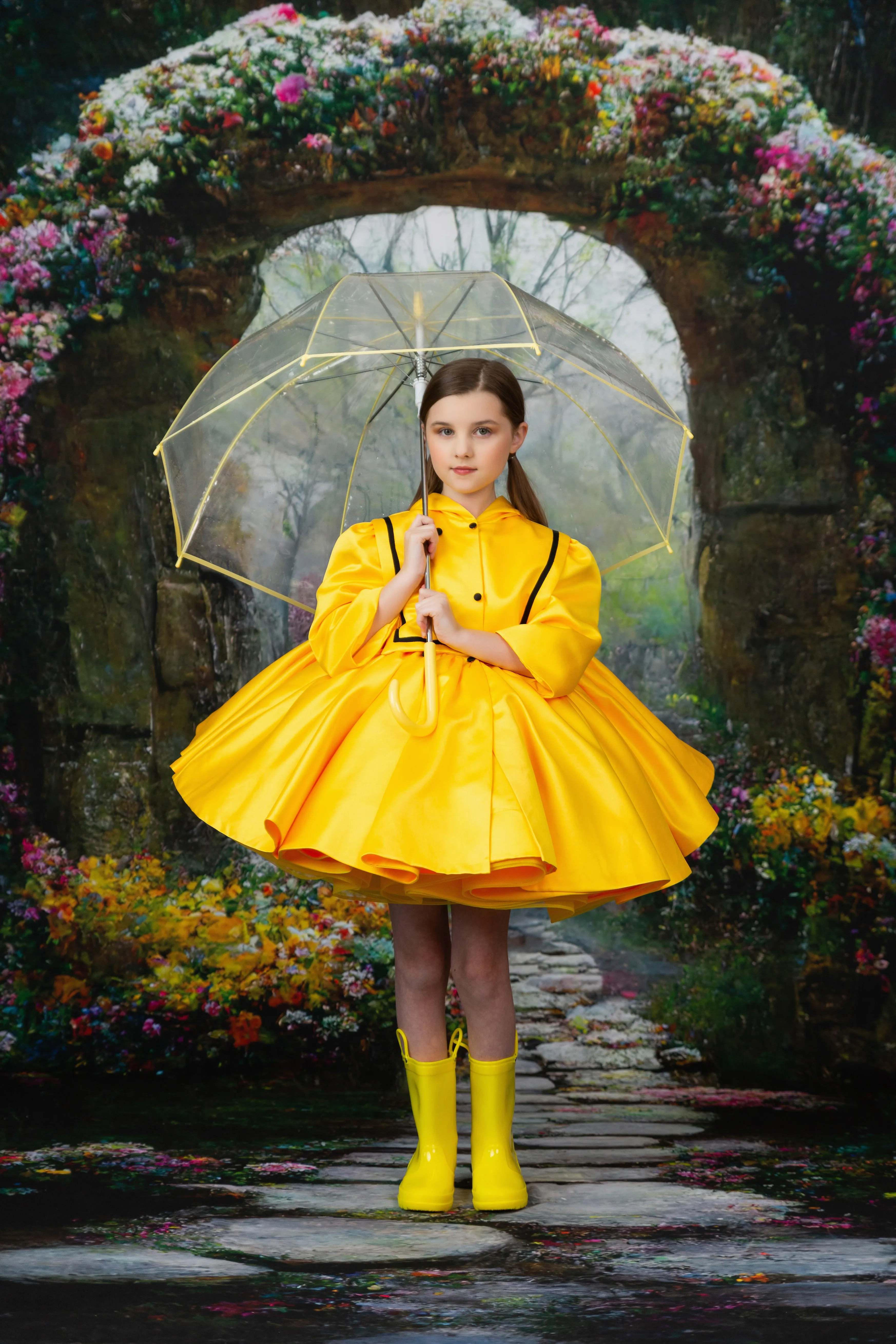 RTS RETIRED live sale "April Showers" -   pleated bodice/ buttons - jacket is not included ( 8 Year - Petite 10 Year)