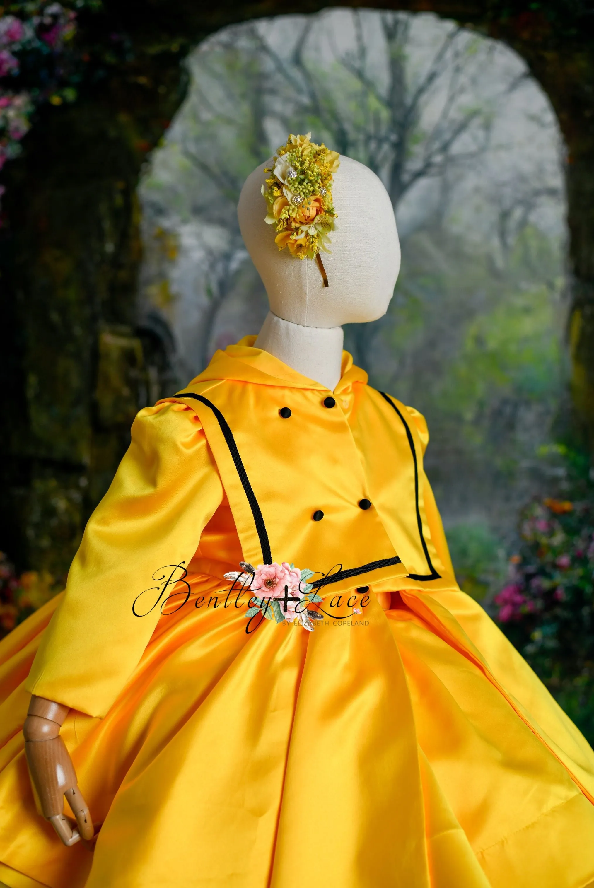 RTS RETIRED live sale "April Showers" -   pleated bodice/ buttons - jacket is not included ( 8 Year - Petite 10 Year)