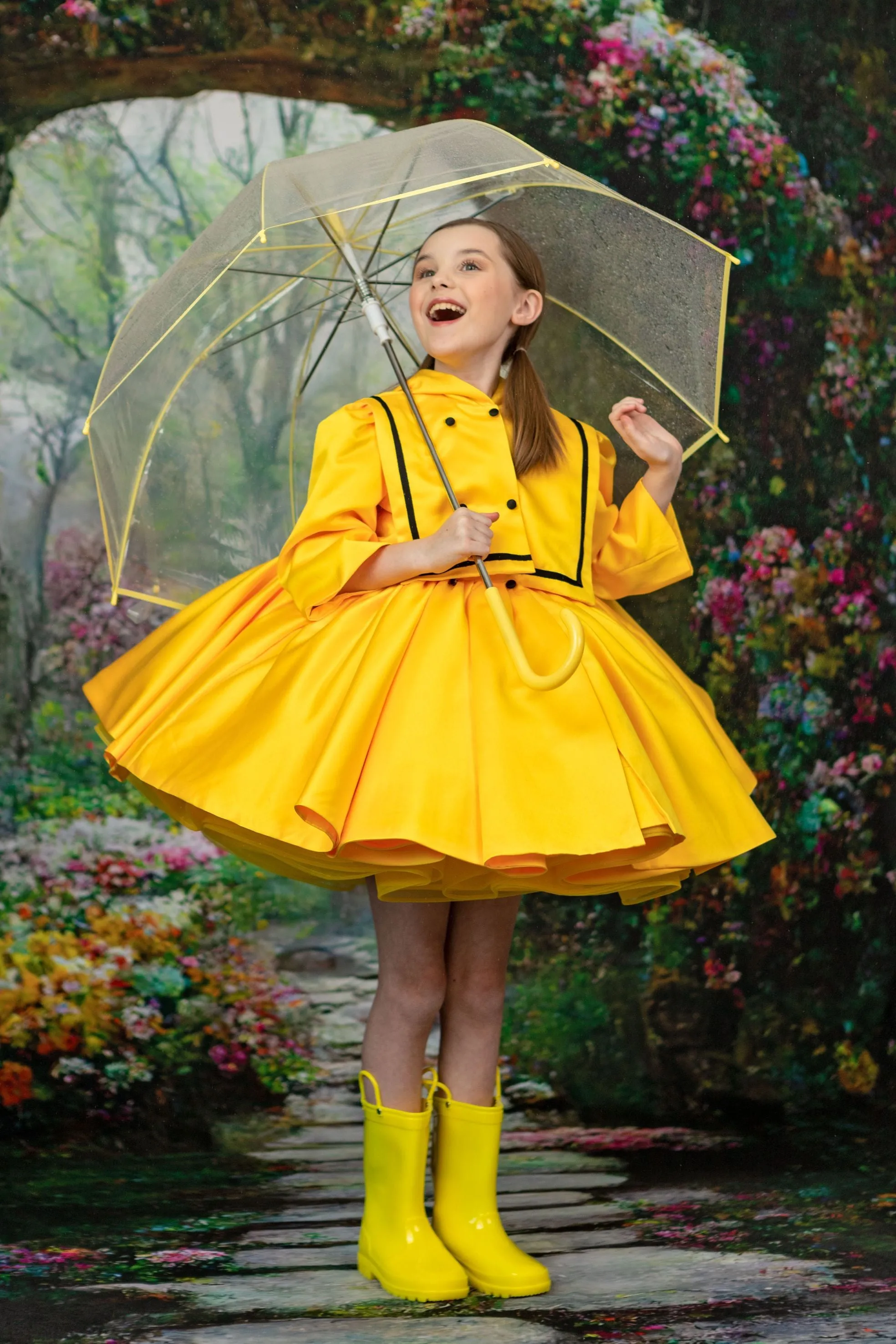 RTS RETIRED live sale "April Showers" -   pleated bodice/ buttons - jacket is not included ( 8 Year - Petite 10 Year)