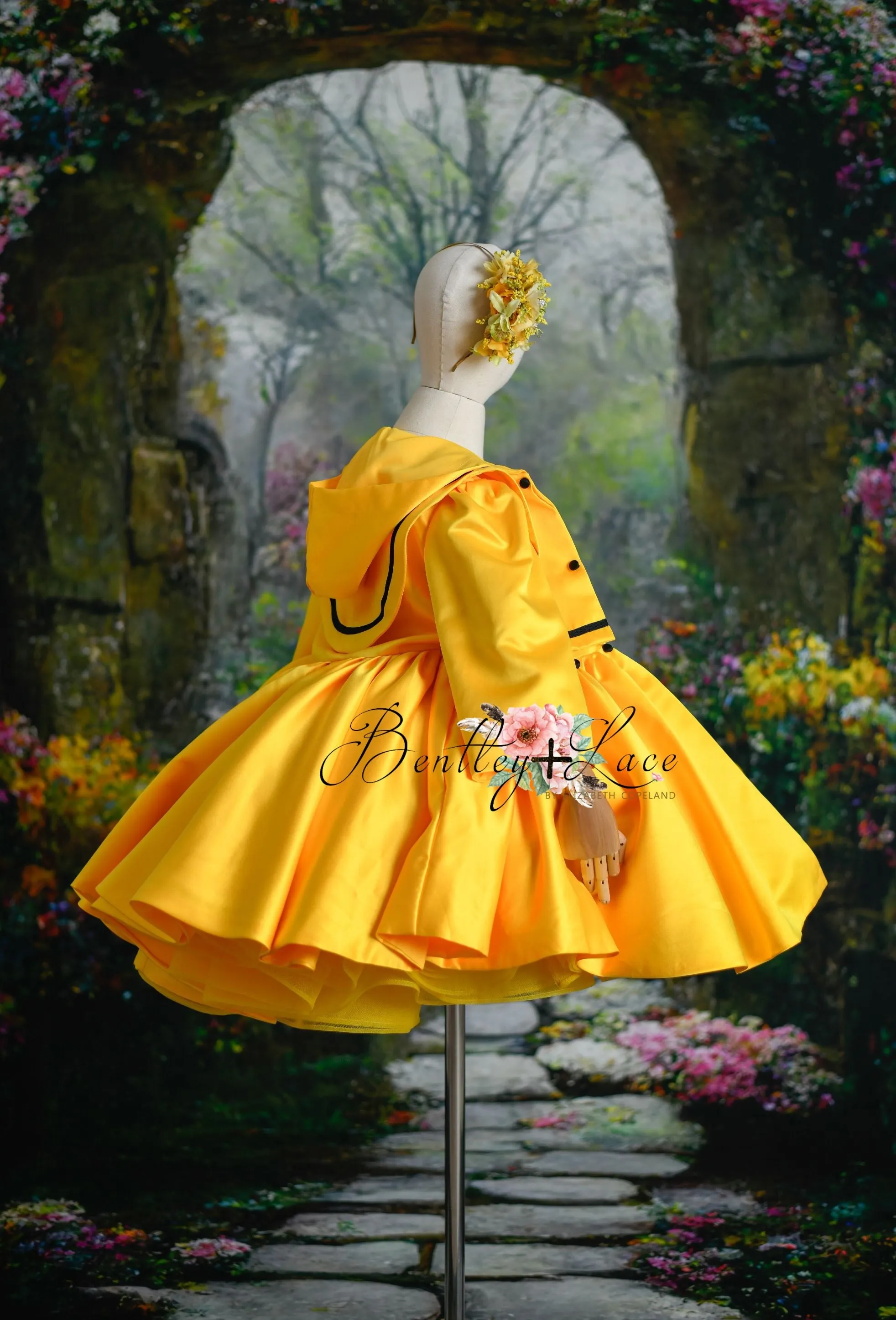 RTS RETIRED live sale "April Showers" -   pleated bodice/ buttons - jacket is not included ( 8 Year - Petite 10 Year)