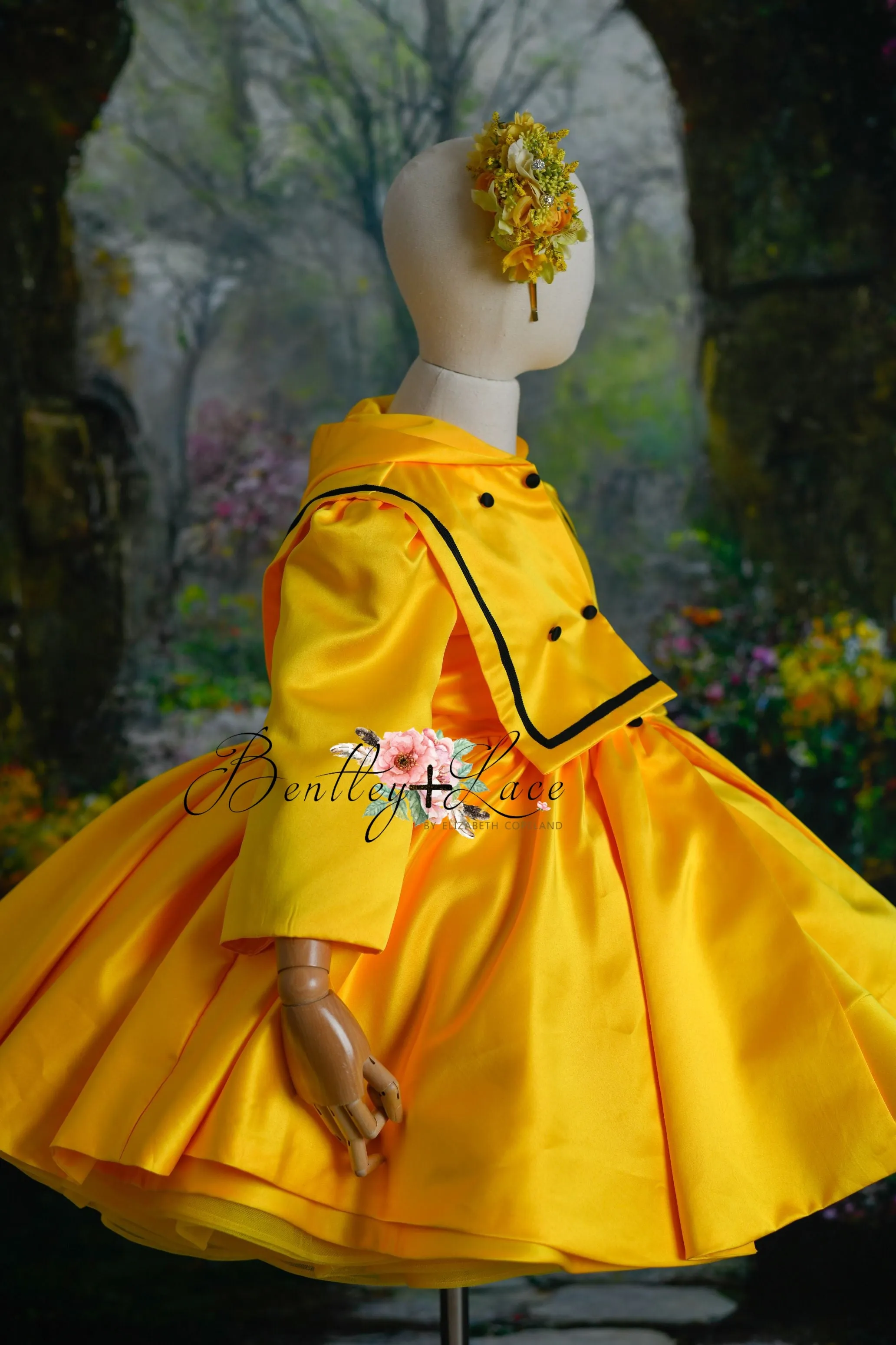 RTS RETIRED live sale "April Showers" -   pleated bodice/ buttons - jacket is not included ( 8 Year - Petite 10 Year)