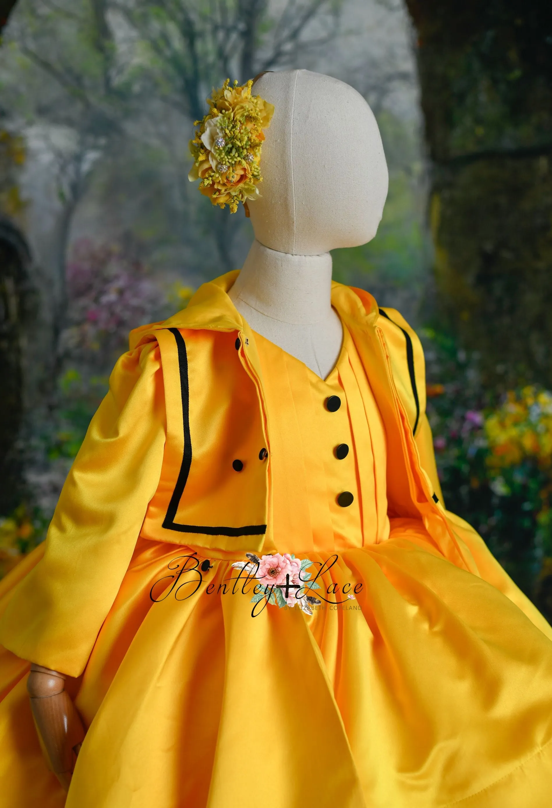 RTS RETIRED live sale "April Showers" -   pleated bodice/ buttons - jacket is not included ( 8 Year - Petite 10 Year)