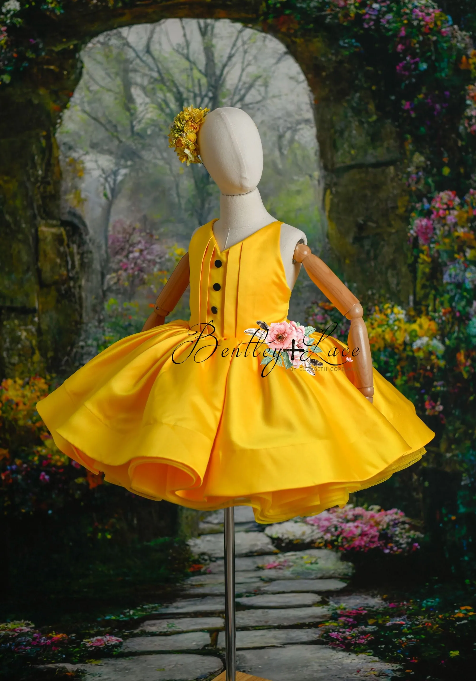 RTS RETIRED live sale "April Showers" -   pleated bodice/ buttons - jacket is not included ( 8 Year - Petite 10 Year)