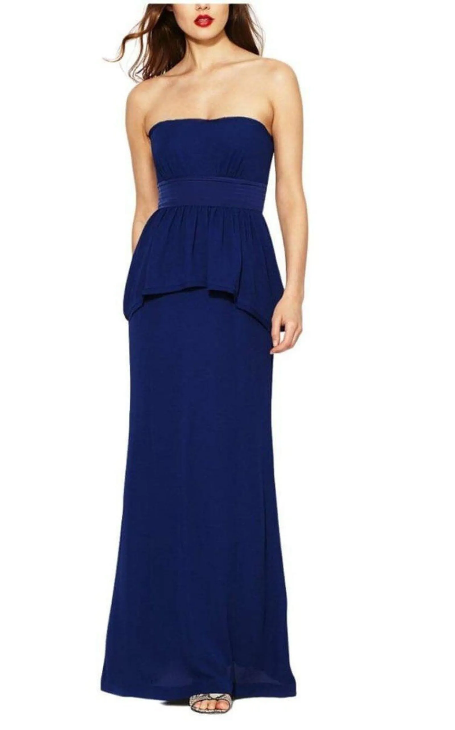 Ruella Strapless Peplum Gown