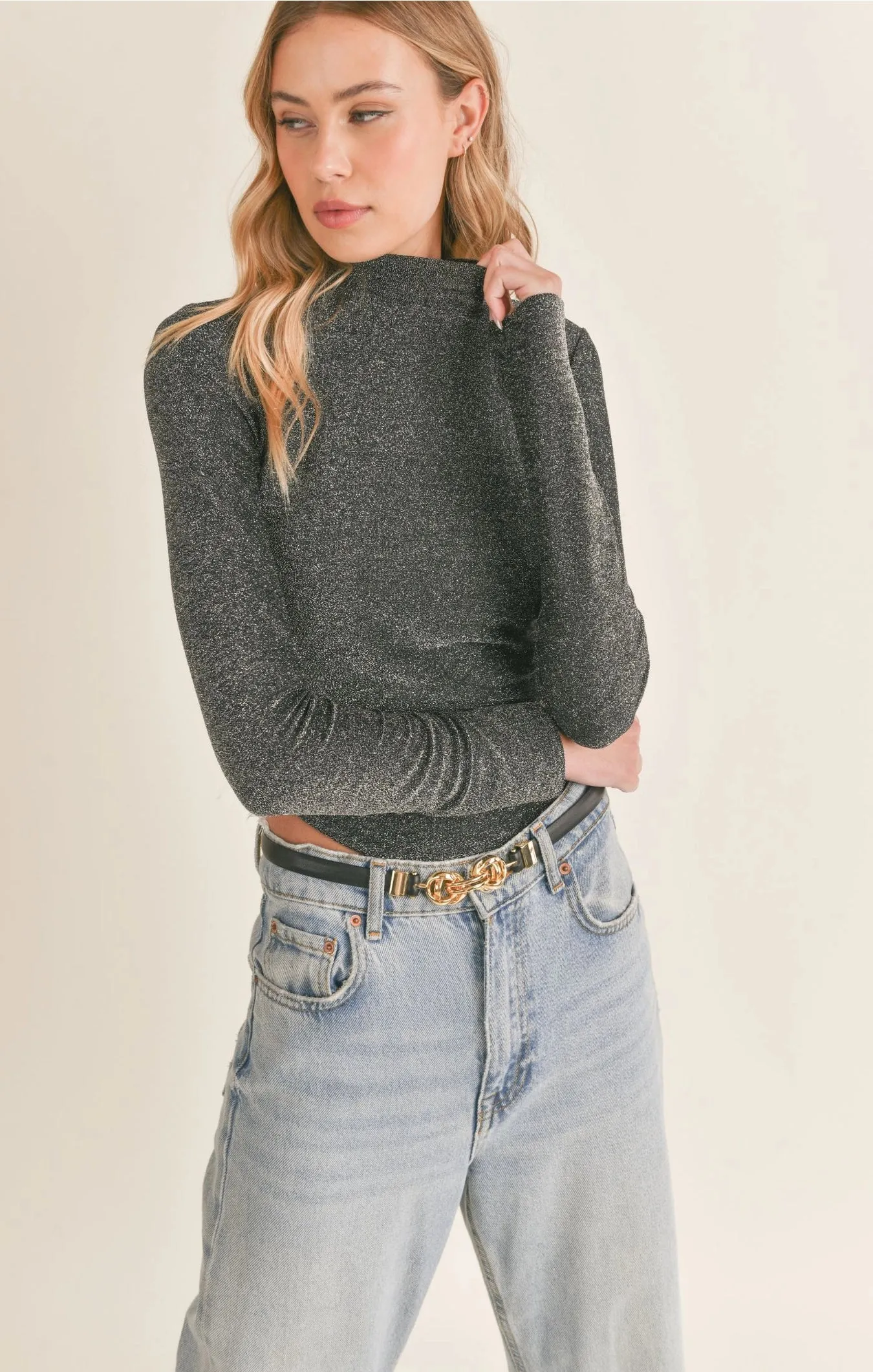 Sadie & Sage Shimmer In The Light Knit Top