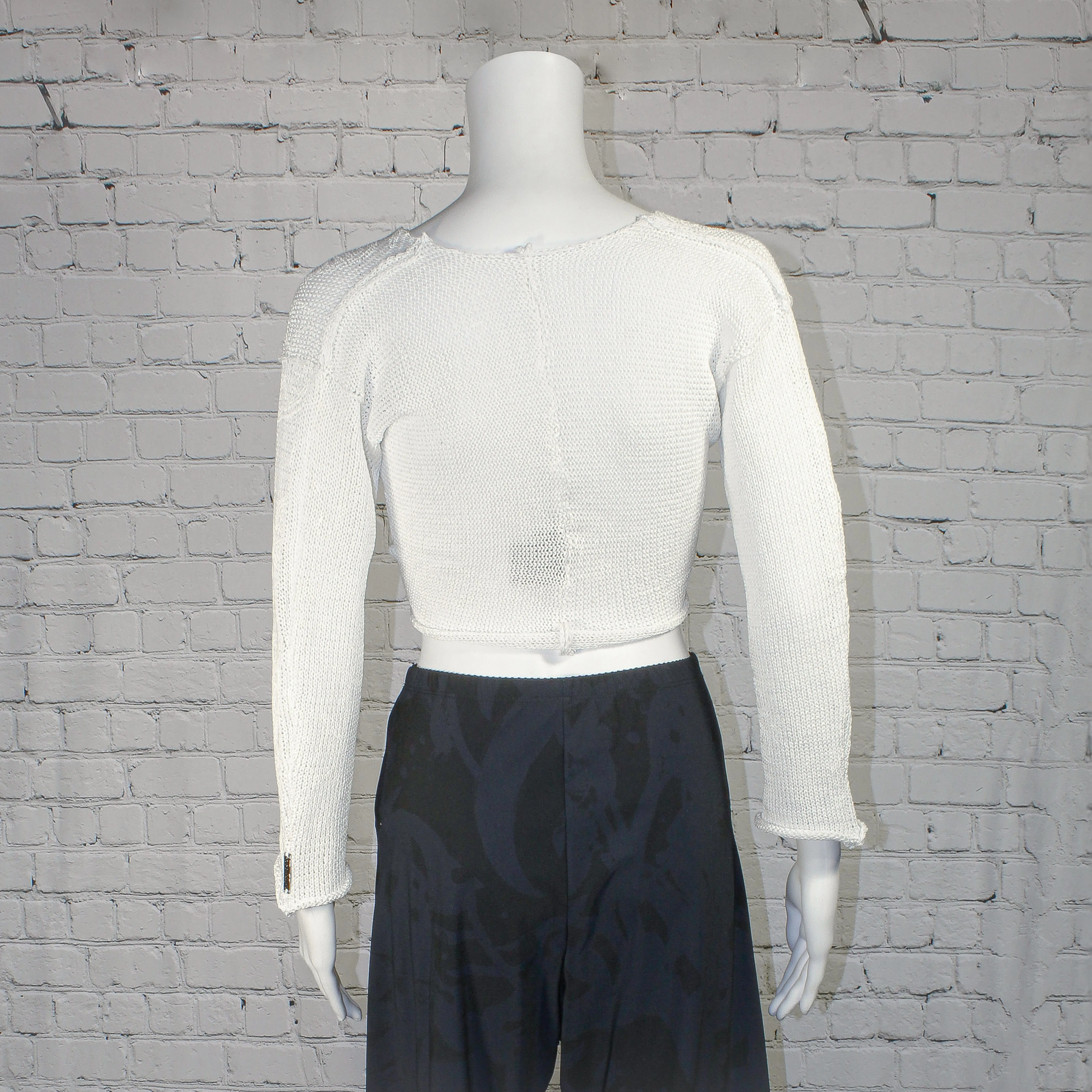 SALE! Ruche Cropped Pullover in White and White Citrus by Paper Temples