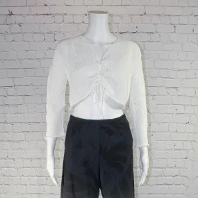 SALE! Ruche Cropped Pullover in White and White Citrus by Paper Temples