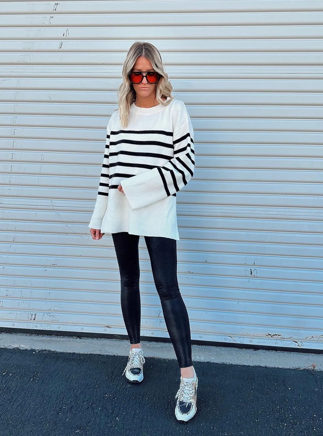 Sawyer Ribbed Hem Striped Sweater