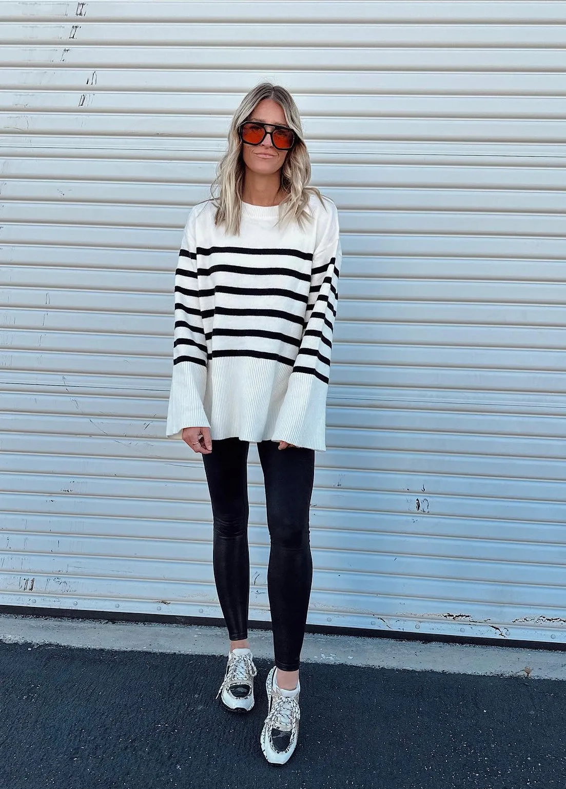 Sawyer Ribbed Hem Striped Sweater