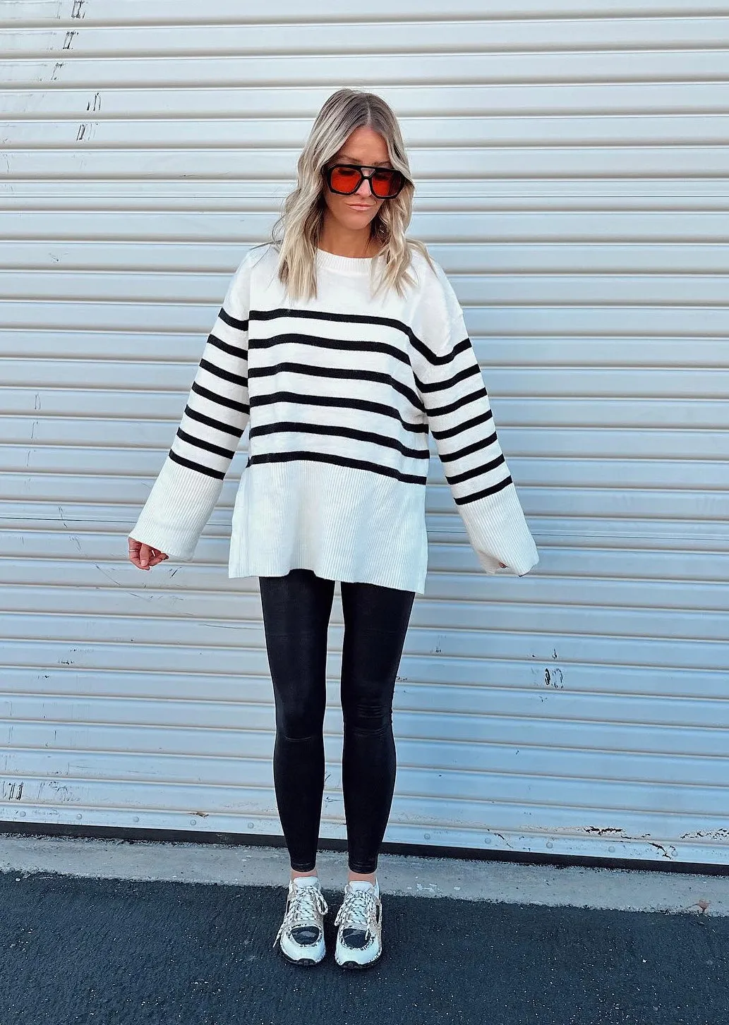 Sawyer Ribbed Hem Striped Sweater