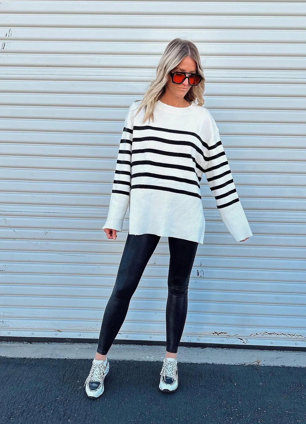 Sawyer Ribbed Hem Striped Sweater