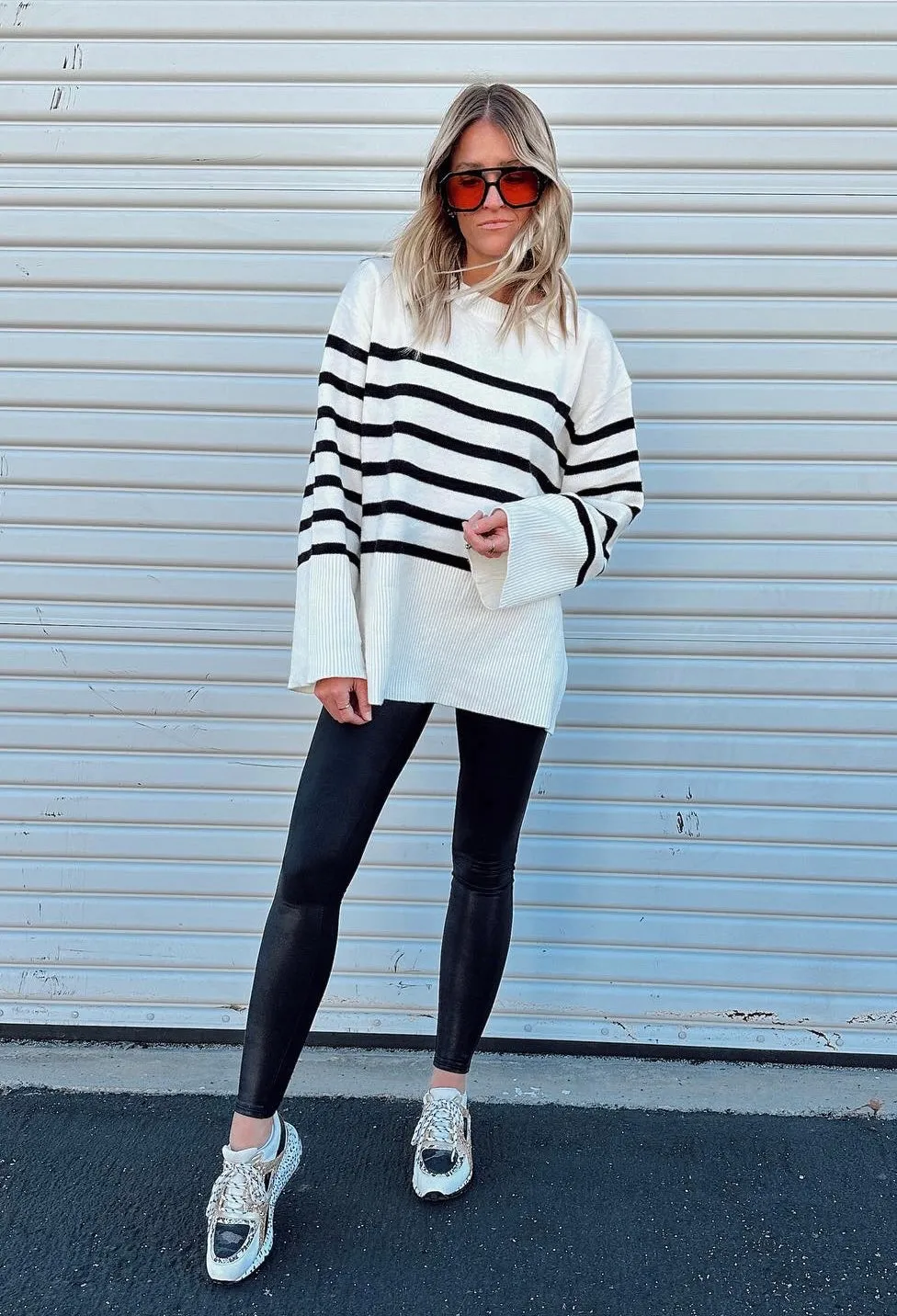 Sawyer Ribbed Hem Striped Sweater