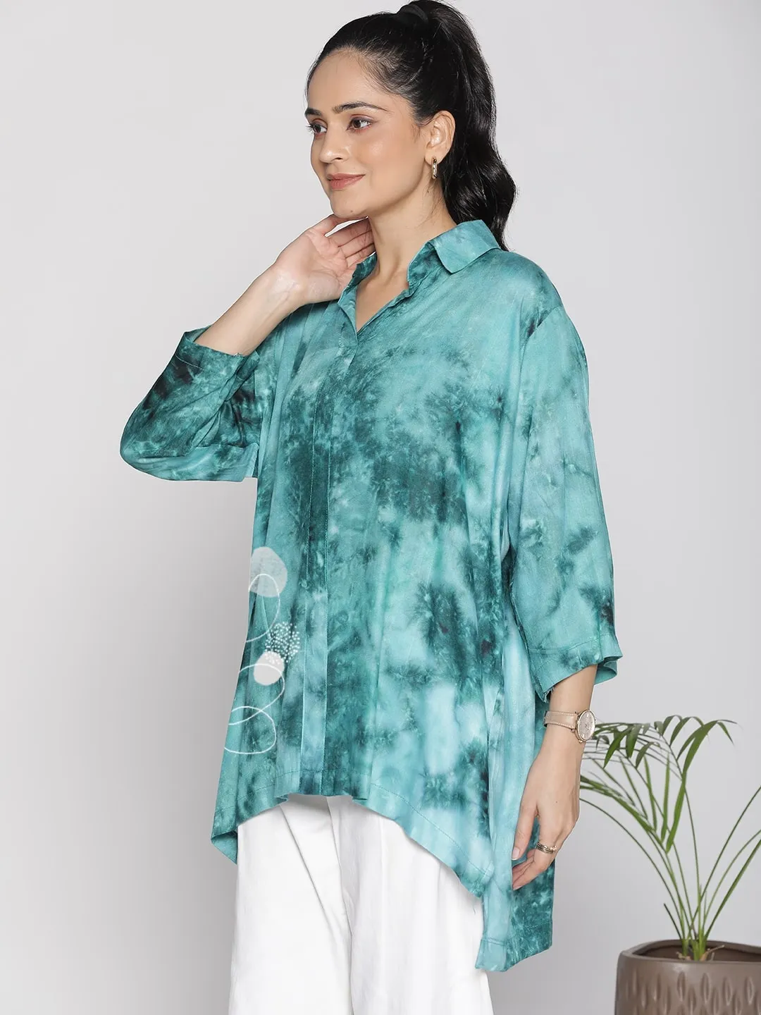 SeaGreen TieDye ShirtTop - Swirl