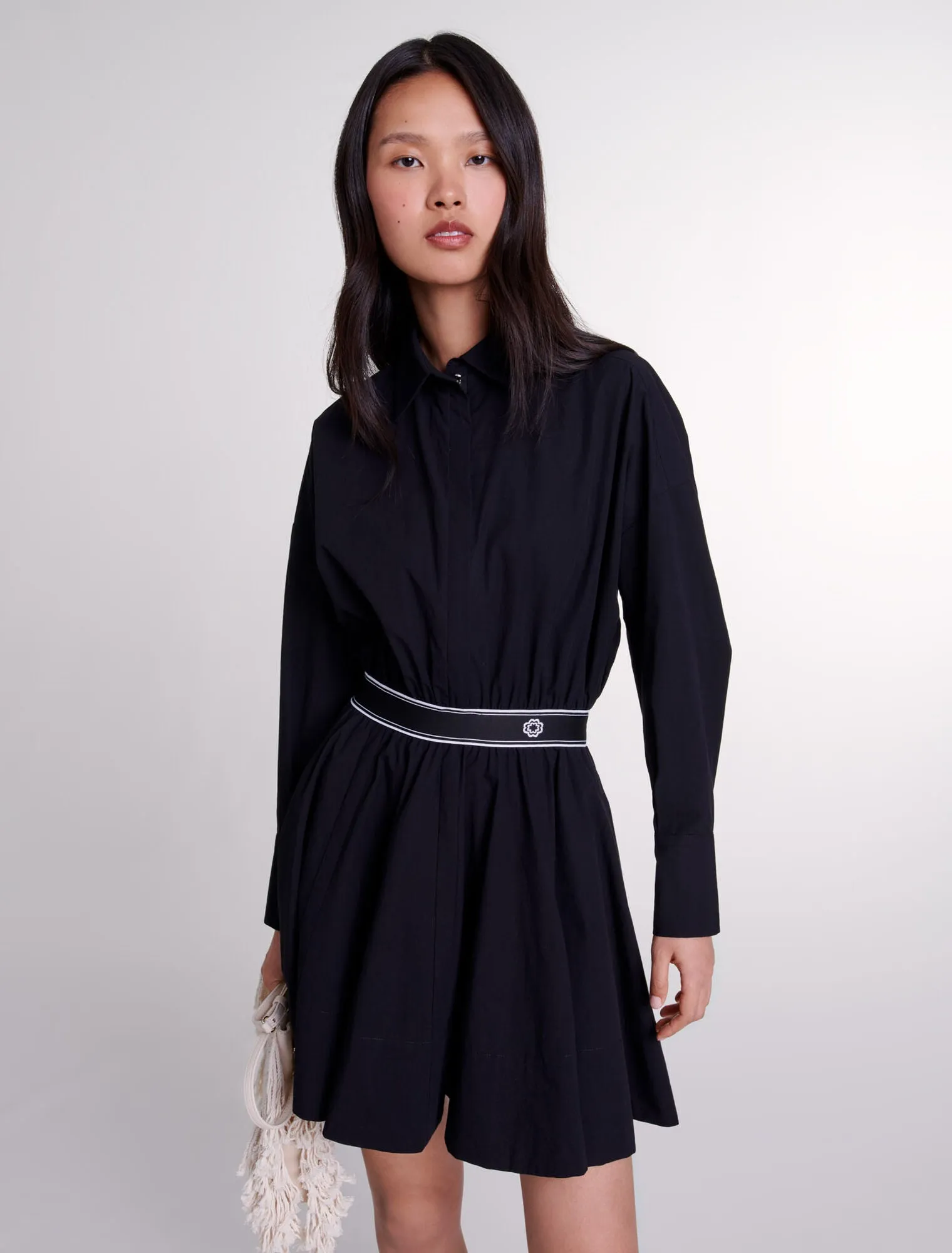 Short elasticated shirt dress