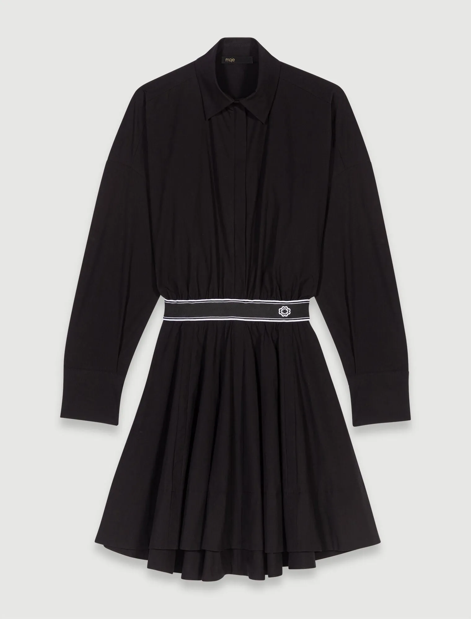 Short elasticated shirt dress