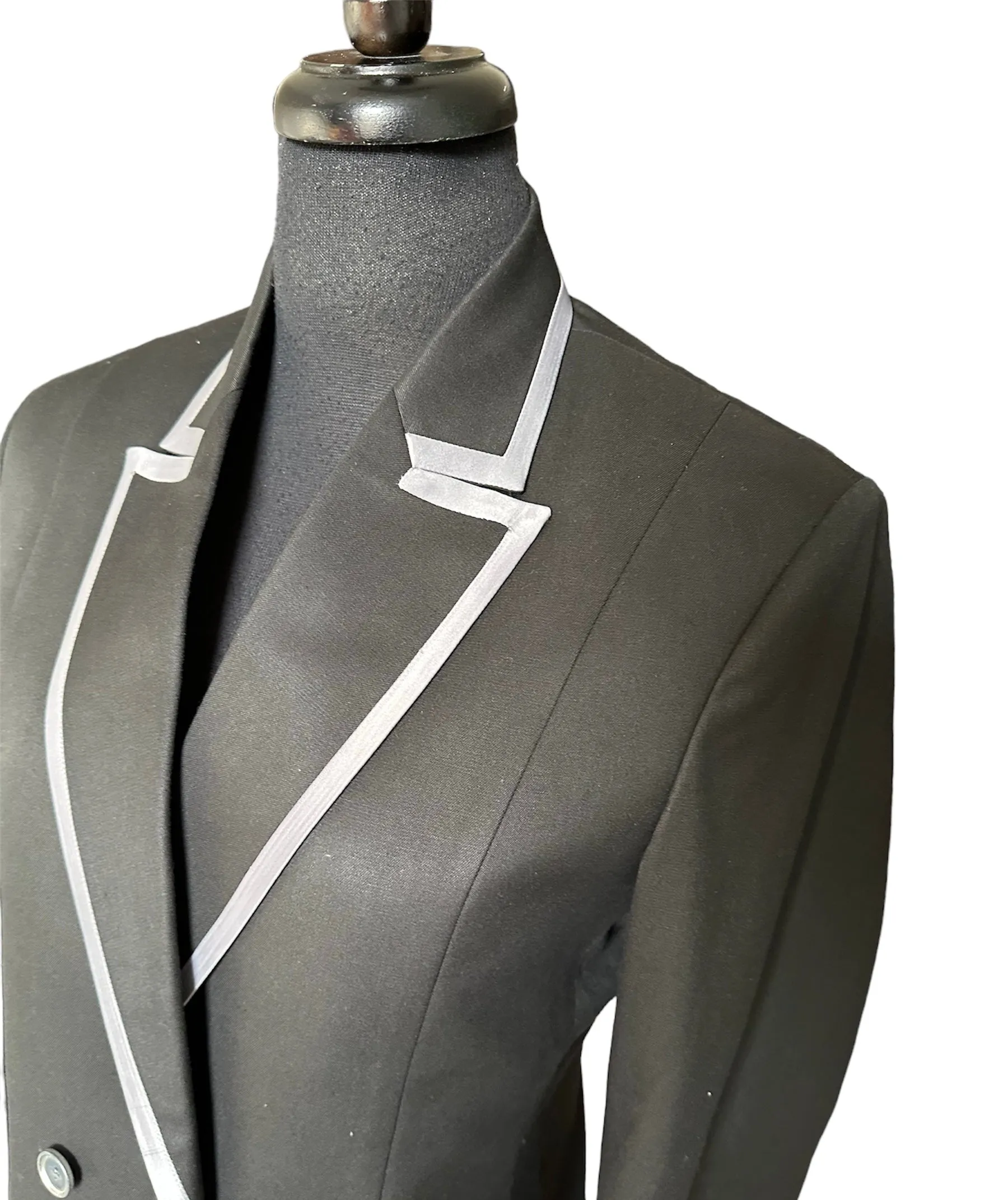 Showmanship Suit Black with Silver Double Breast Front “E Line”